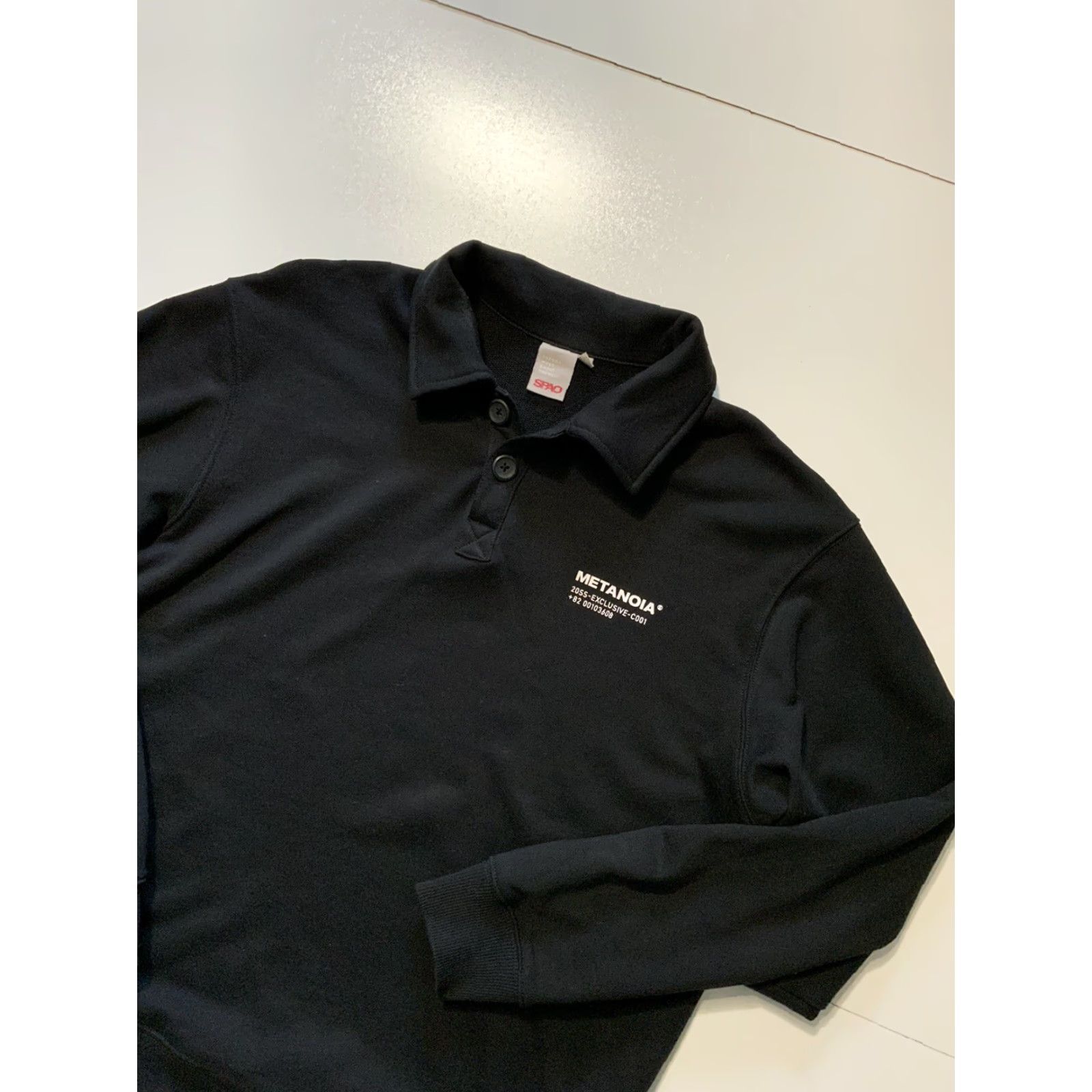 Vintage VINTAGE SPAO Metanoia Exclusive French Terry Fleece Black Rugby Pullover Sweatshirt Sz.M Mens Size US M / EU 48-50 / 2 - 3 Thumbnail