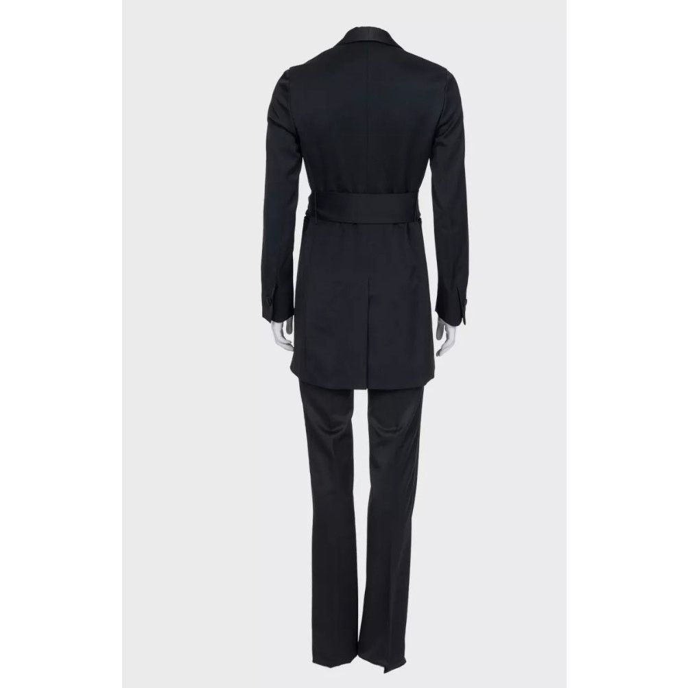 Saint Laurent Paris Saint Laurent Black Wool Suit with Long Jacket - EU36/S Size XS / US 0-2 / IT 36-38 - 3 Thumbnail