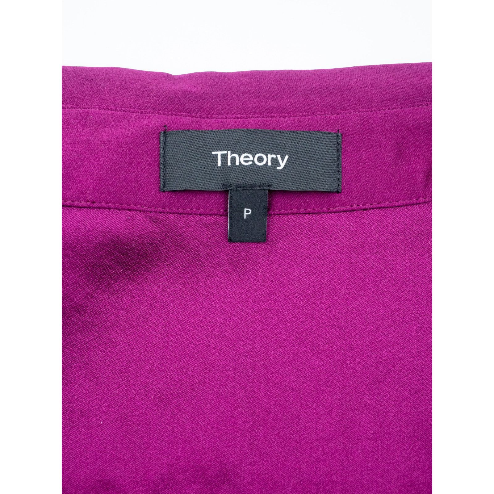 Theory FUCHSIA SATIN LOOK LONG SLEEVES SHIRT Size M / US 6-8 / IT 42-44 - 3 Thumbnail