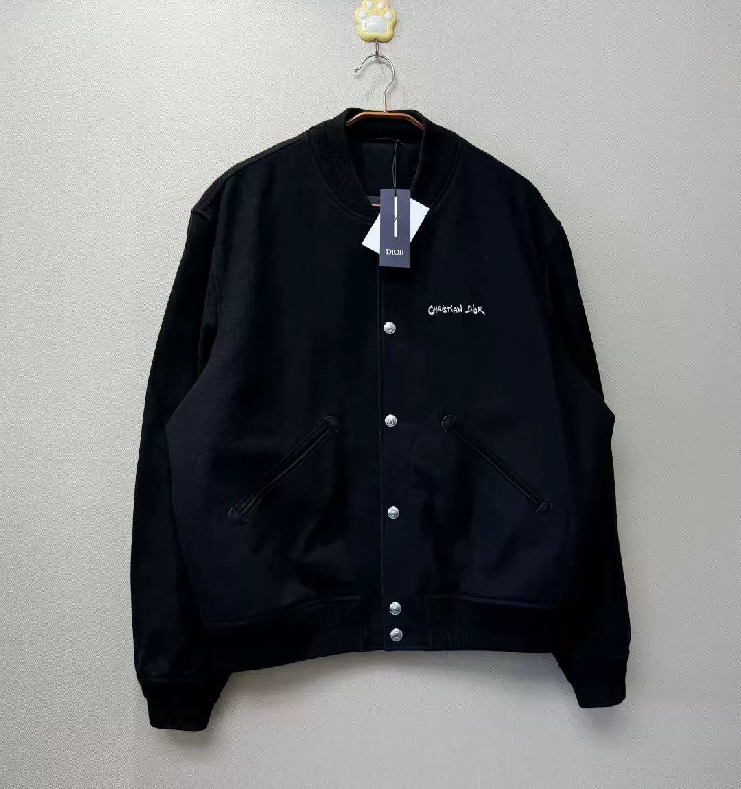 Dior dior black suede sleeve baseball jacket Size US L / EU 52-54 / 3 - 1 Thumbnail
