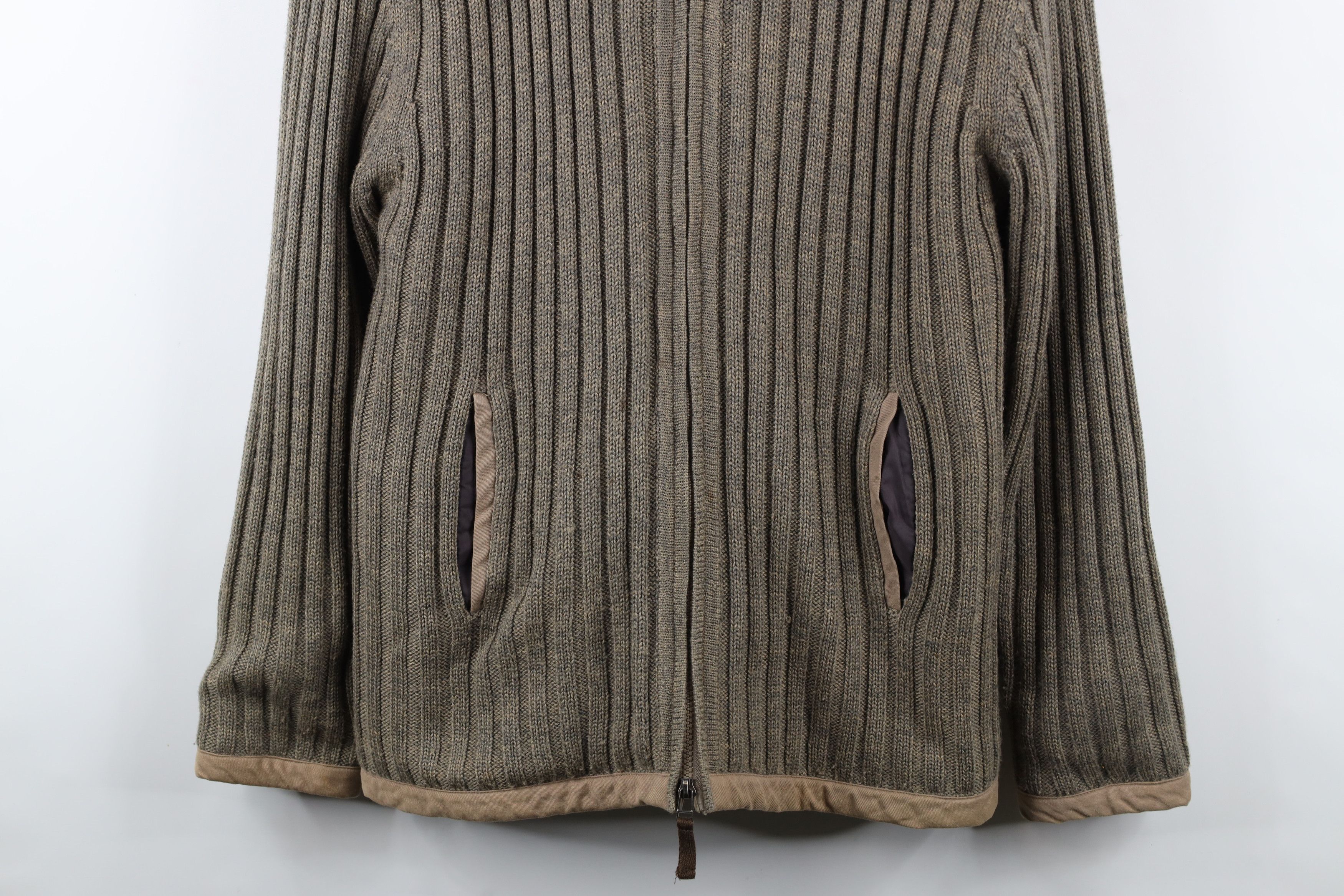 Vintage Vintage 90s Streetwear Quilted Ribbed Knit Sweater Jacket Size US L / EU 52-54 / 3 - 3 Thumbnail