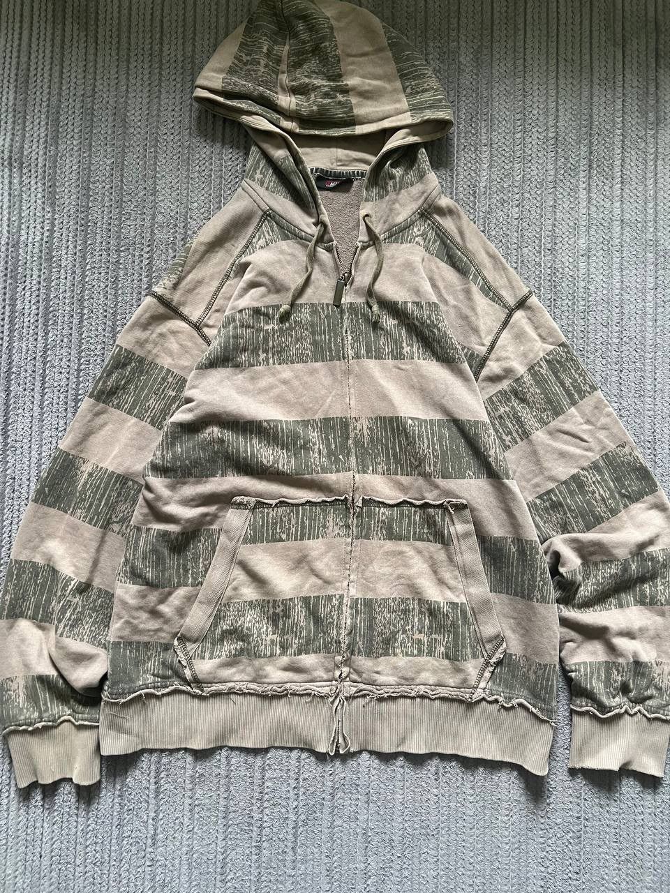 Japanese Brand × Vintage Vintage Y2K Active Stripe Patchwork Faded Baggy Opium Hoodie Size US L / EU 52-54 / 3 - 5 Thumbnail