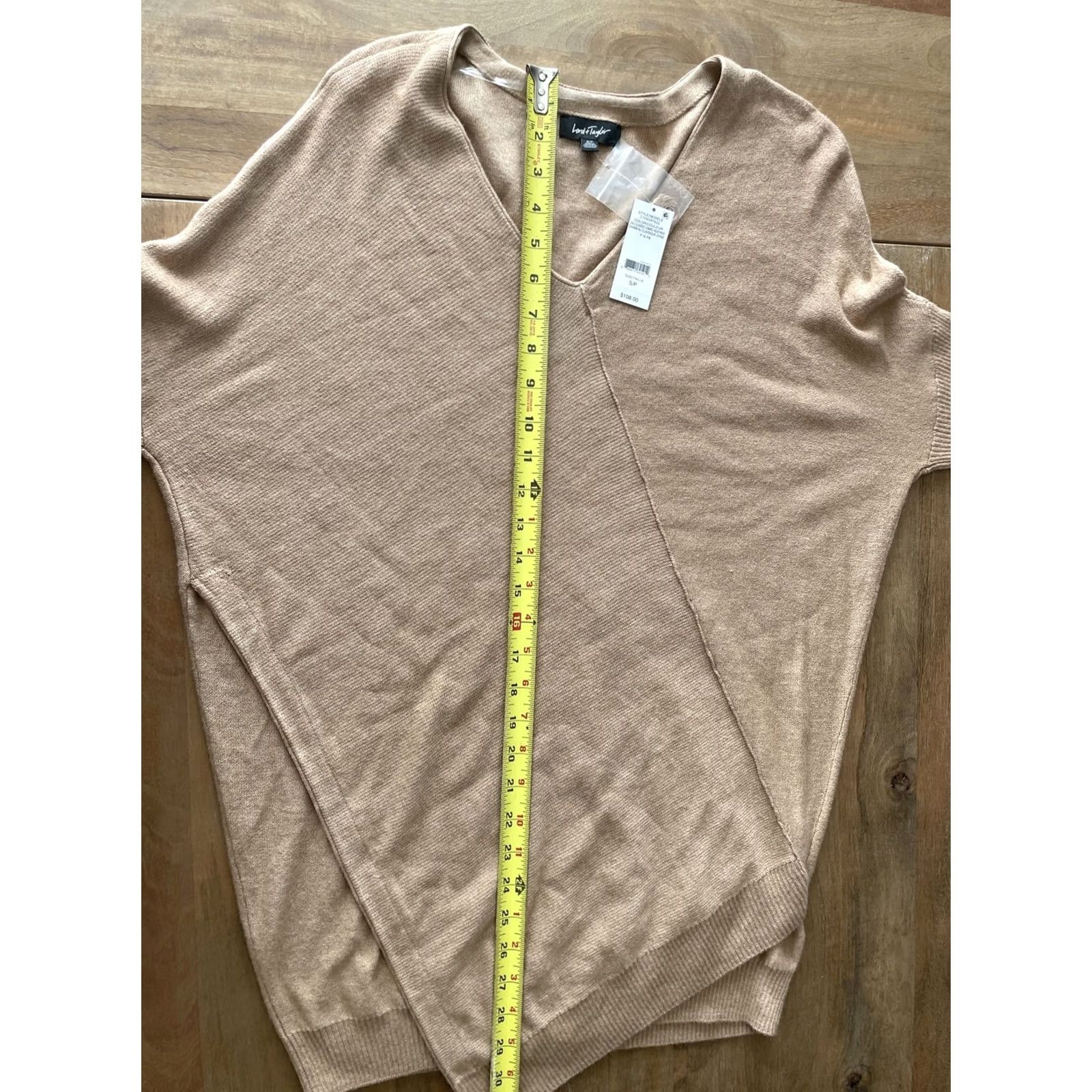 Lord & Taylor Lord & Taylor Sweater Womens Small Wrap Long Sleeve Wool Blend V-Neck Brown Fleece Knit Size S / US 4 / IT 40 - 6 Thumbnail