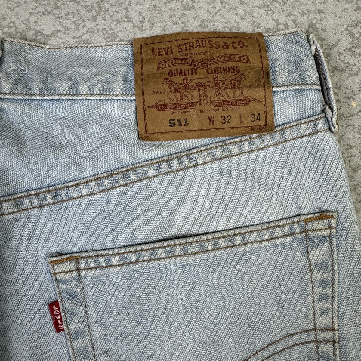 Levi's × Vintage 💥Vintage 90s Levis 511 Ripped Light Blue Denim Pant Size US 31 - 12 Thumbnail
