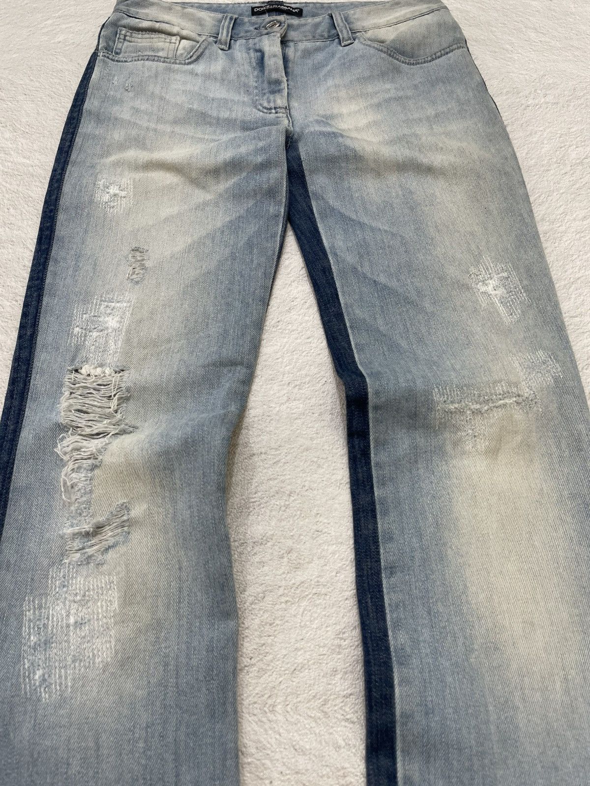 Dolce & Gabbana Dolce & Gabbana Distressed Denim Color Block Y2K Size 28" / US 6 / IT 42 - 3 Thumbnail