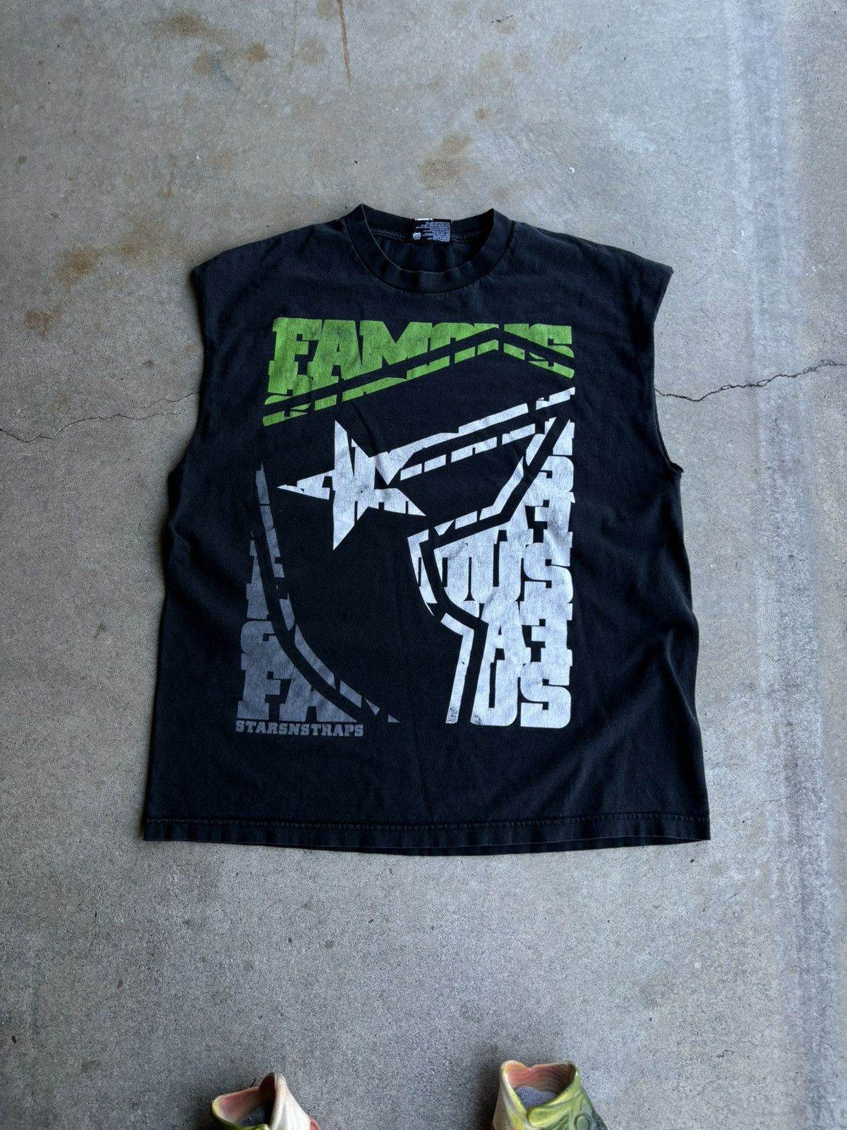 Famous Stars And Straps × Vintage Crazy Famous Stars And Straps Y2K Travis Barker Boxy Cutoff Size US XL / EU 56 / 4 - 1 Thumbnail