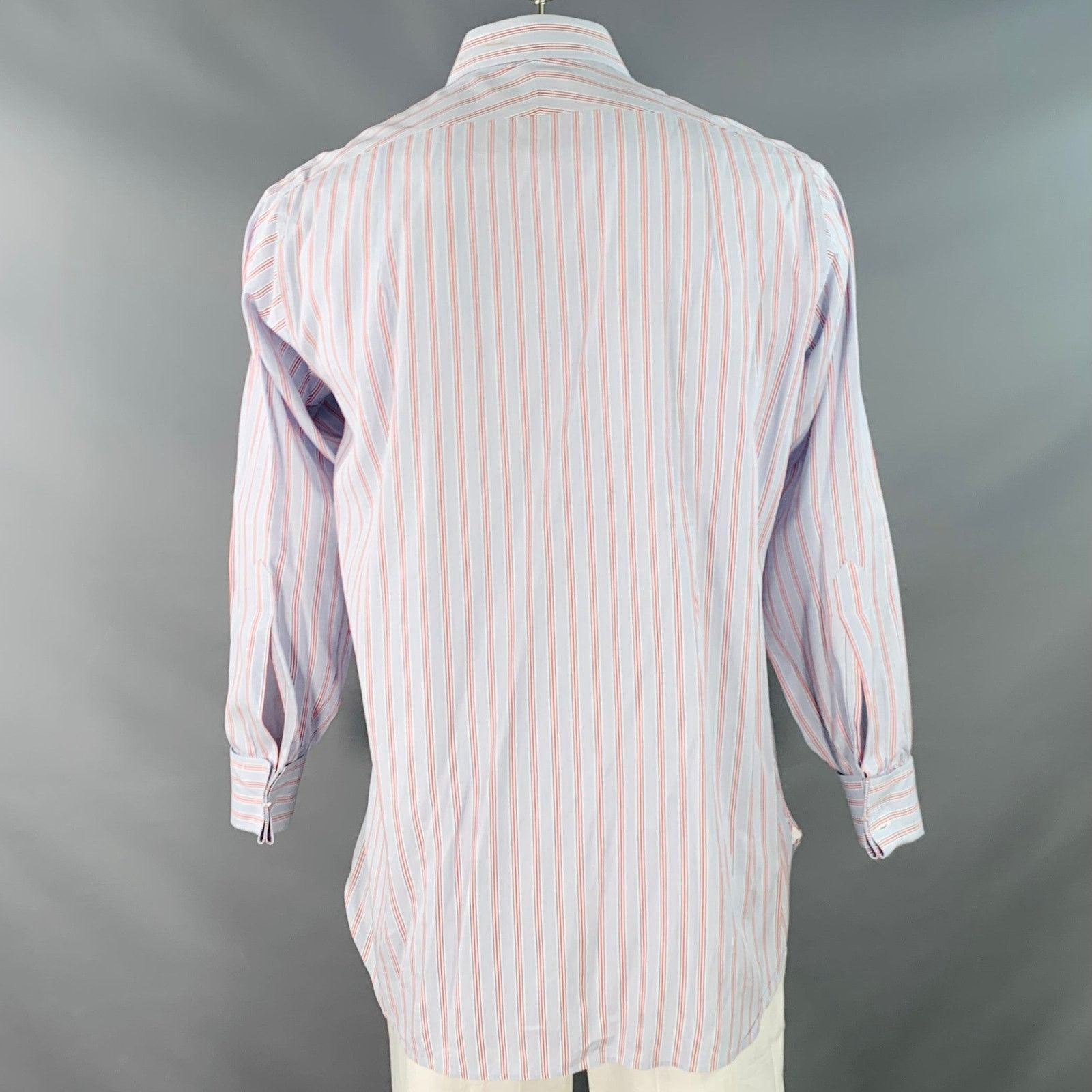 Turnbull & Asser Size L Blue Navy Red Stripe Cotton Long Sleeve Shirt Size US L / EU 52-54 / 3 - 4 Thumbnail
