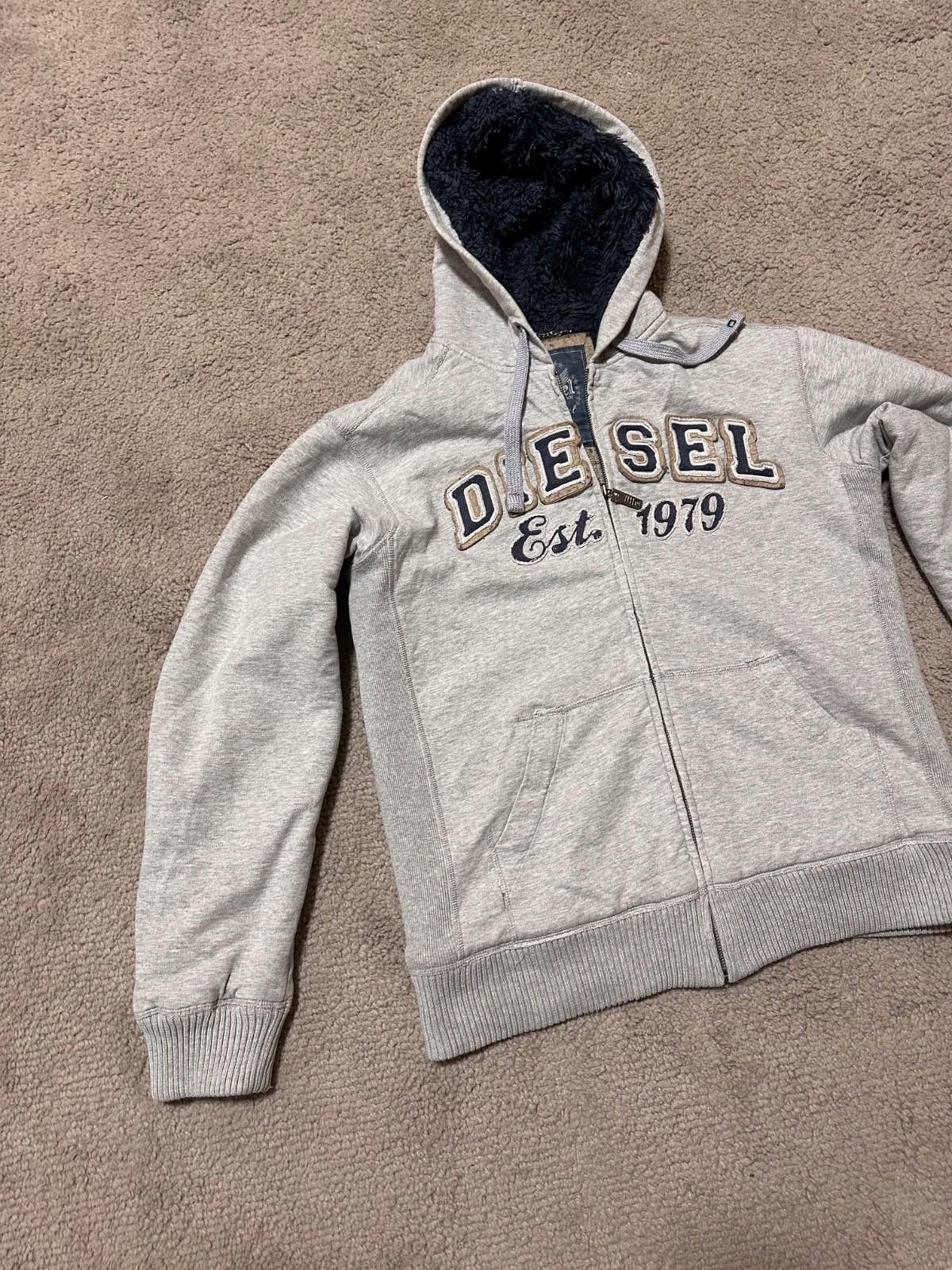 Diesel Diesel vintage zip hoodie teddy fur Y2K navy Sz 3 Size US M / EU 48-50 / 2 - 2 Thumbnail