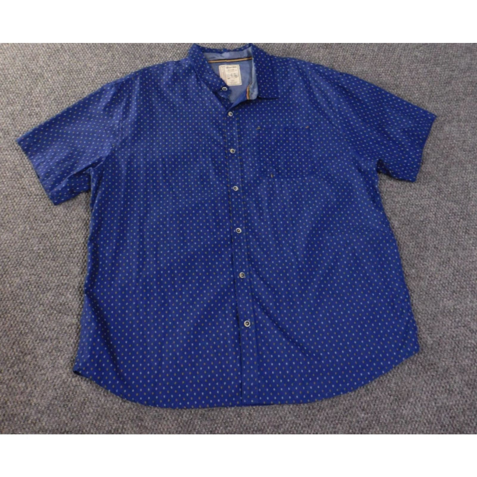 Alexander Julian Alexander Julian Colors Shirt 2XL Blue Mens Geometric Button-Up Casual Twill Cotton Short Sleeve Button-Down Neckline Collar Size US XXL / EU 58 / 5 - 2 Thumbnail