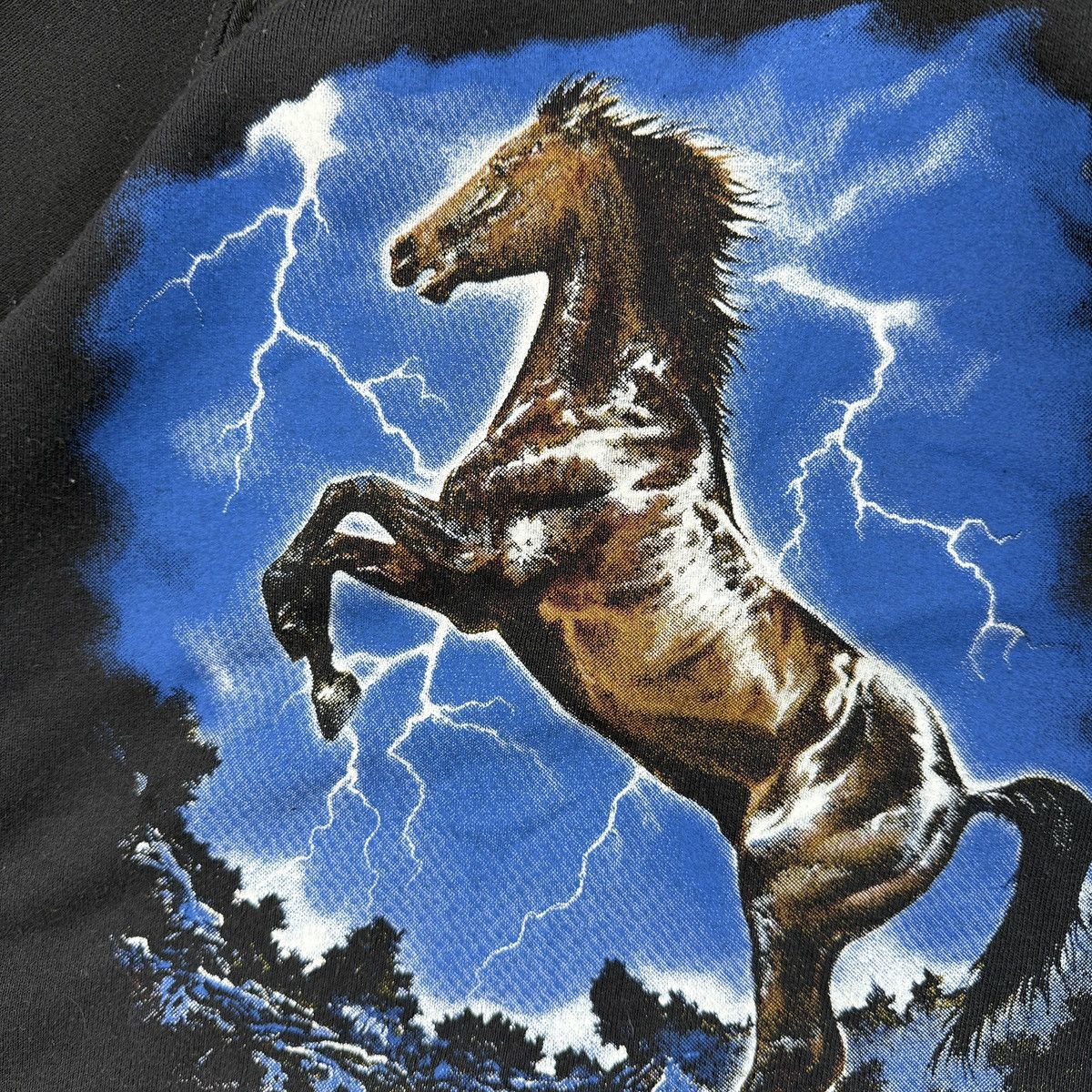 Vintage Vintage 00's Screen Stars Horse Lighting Art Hoodie Size S / US 4 / IT 40 - 5 Thumbnail