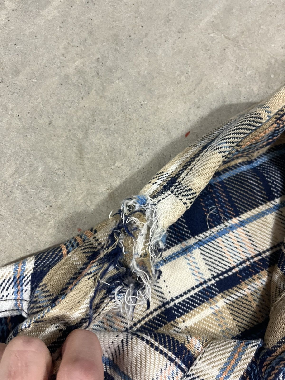 Vintage Vintage 70s Heavy Cotton Woven Flannel Shirt Blue Brown Size US XXL / EU 58 / 5 - 4 Thumbnail