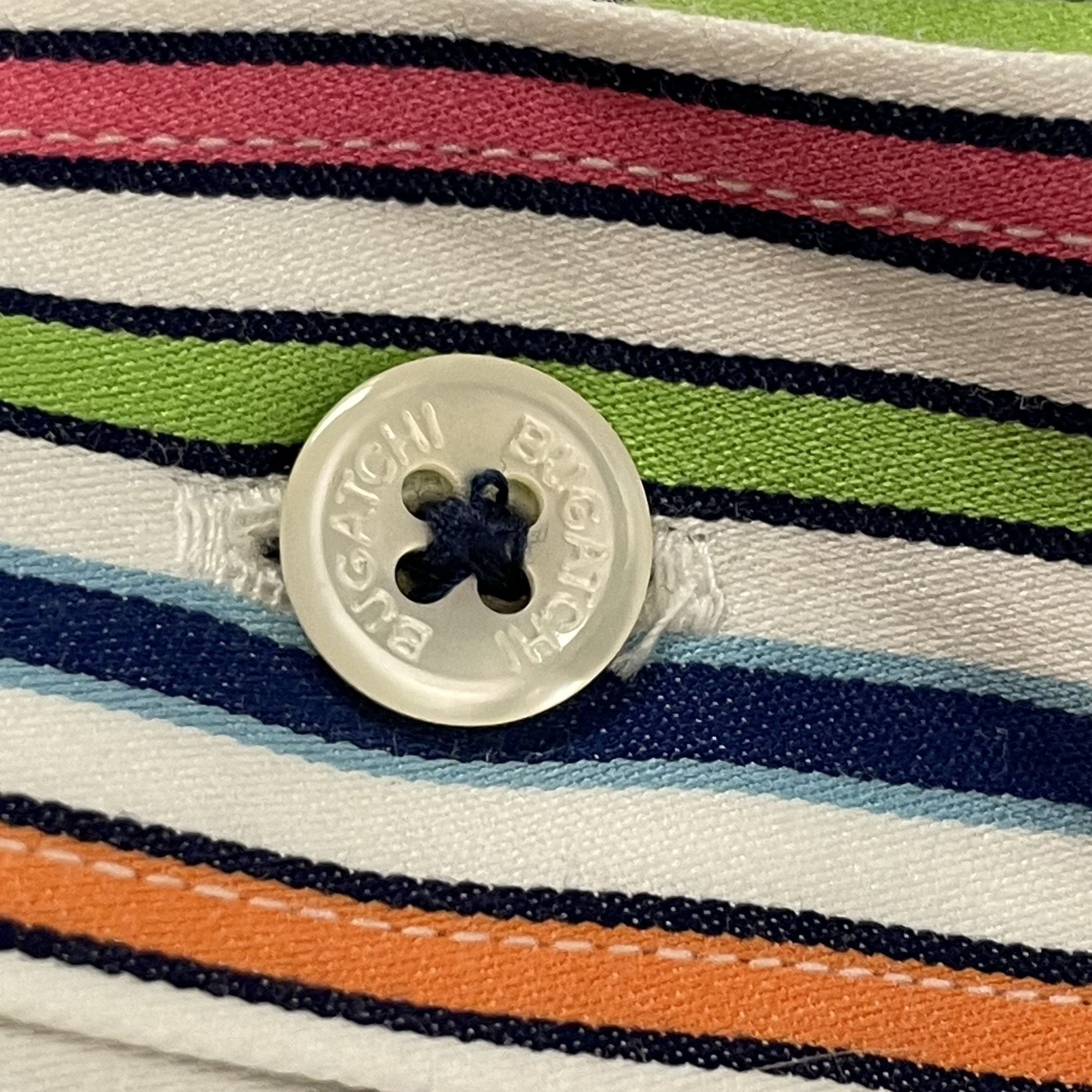 BUGATCHI Bugatchi Bold RAINBOW STRIPE Button Up Spread Collar Shirt Size US L / EU 52-54 / 3 - 8 Thumbnail