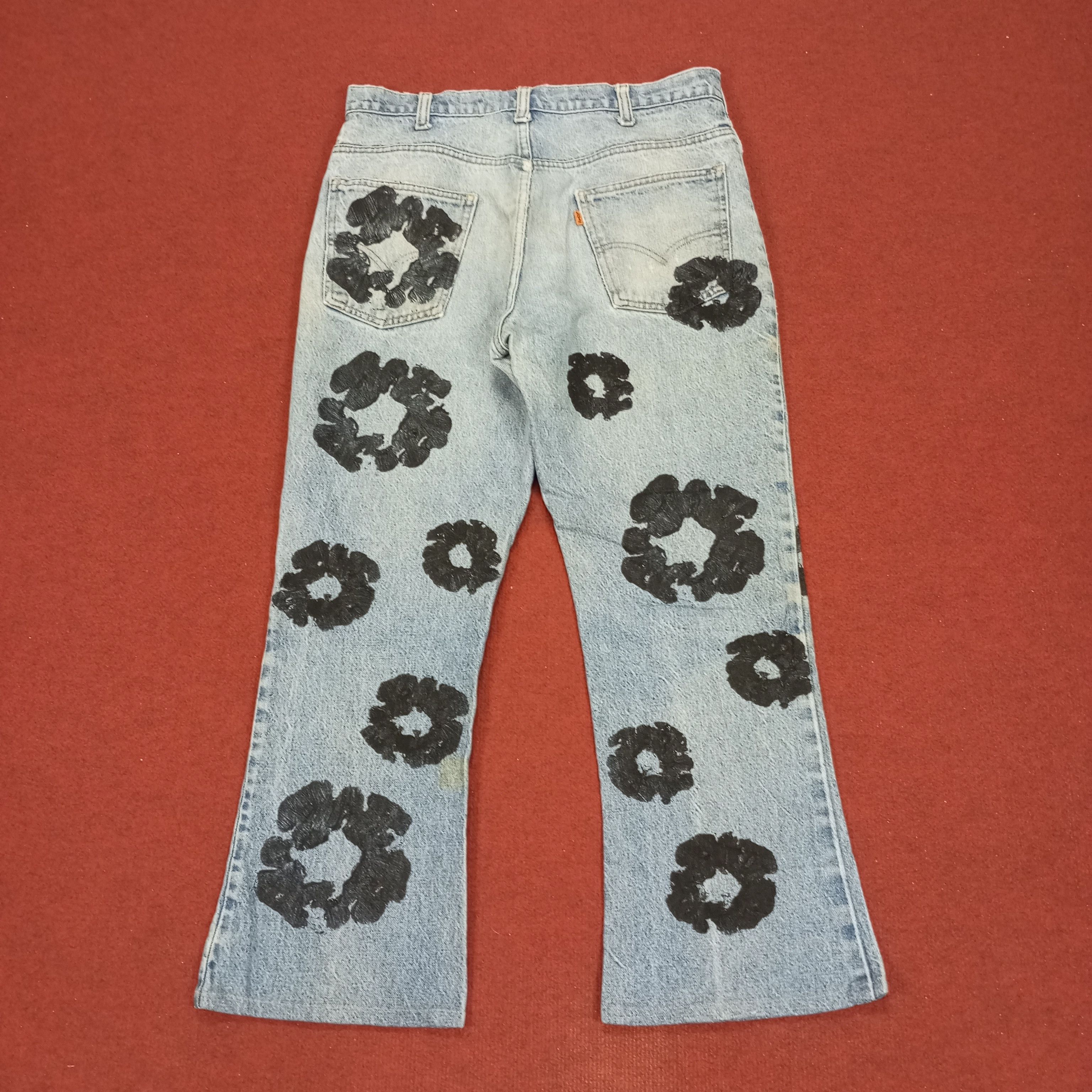 Levi's Levis Fashion Style Custom Flowers Design Jeans Size US 33 - 4 Thumbnail