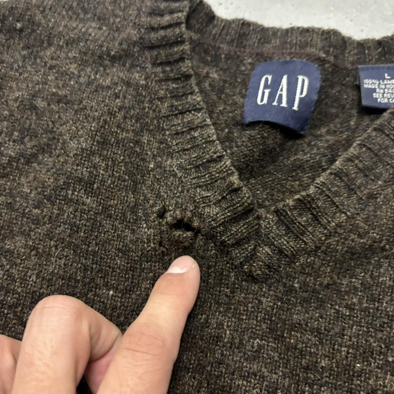 Japanese Brand × Vintage Crazy Vintage Y2K/2000s Brown Striped Lambswool Fall Essential Sweater! Size US M / EU 48-50 / 2 - 4 Thumbnail