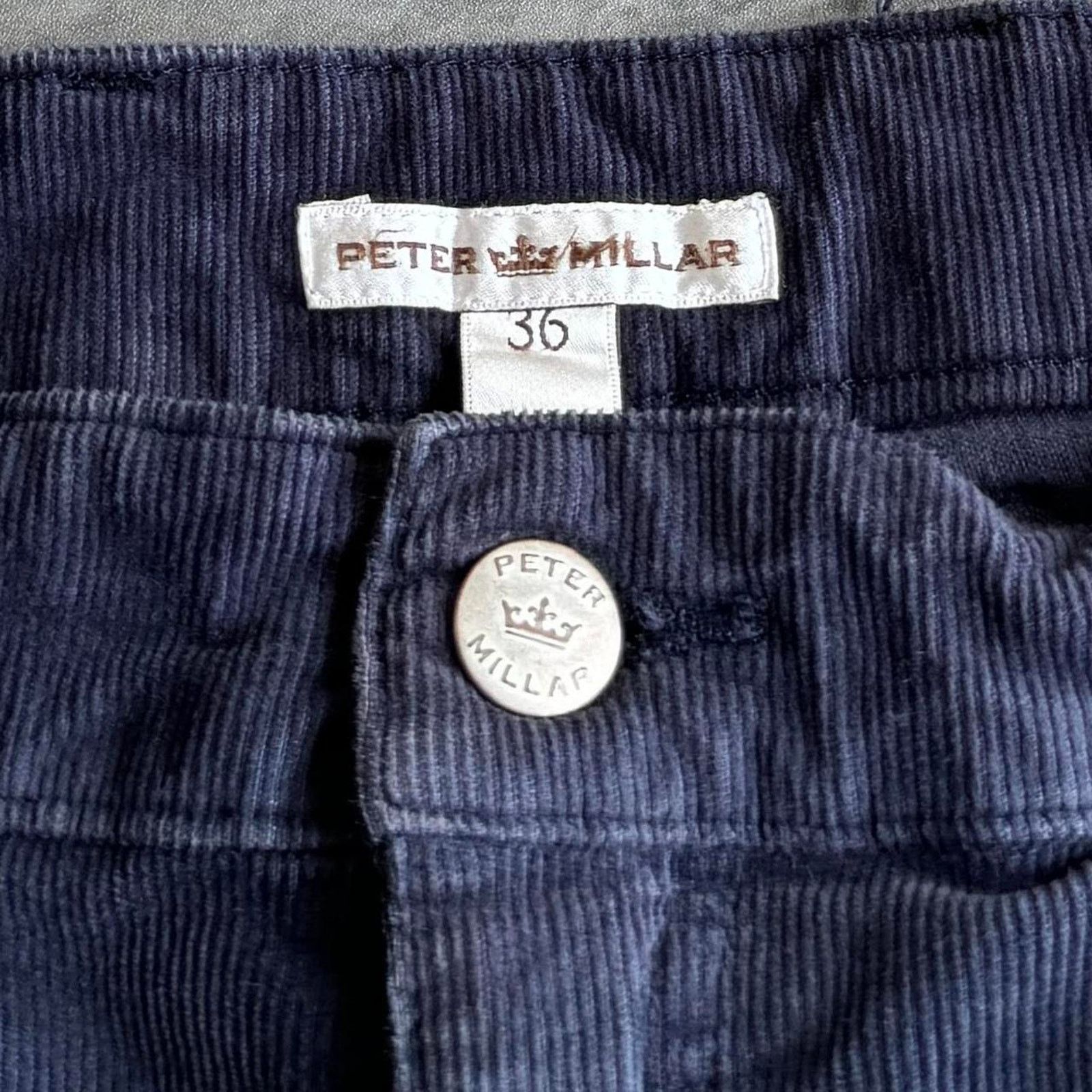 Designer × Peter Millar × Vintage Peter Millar Navy Blue Corduroy Essential Dress Pants Size US 36 / EU 52 - 4 Thumbnail