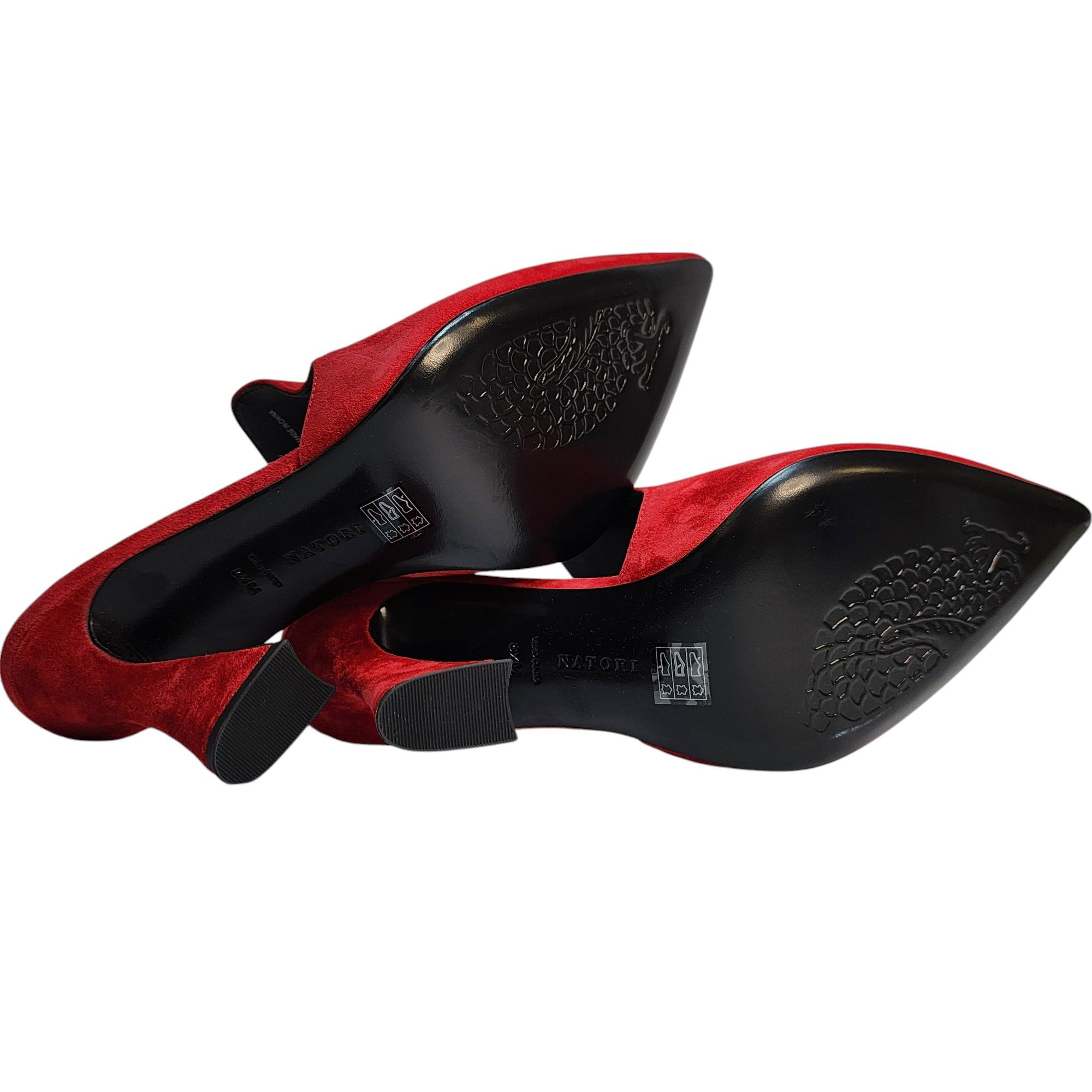 Other Natori Minh Brocade Red Suede Pointed Toe Mules Size US 8.5 / IT 38.5 - 5 Thumbnail