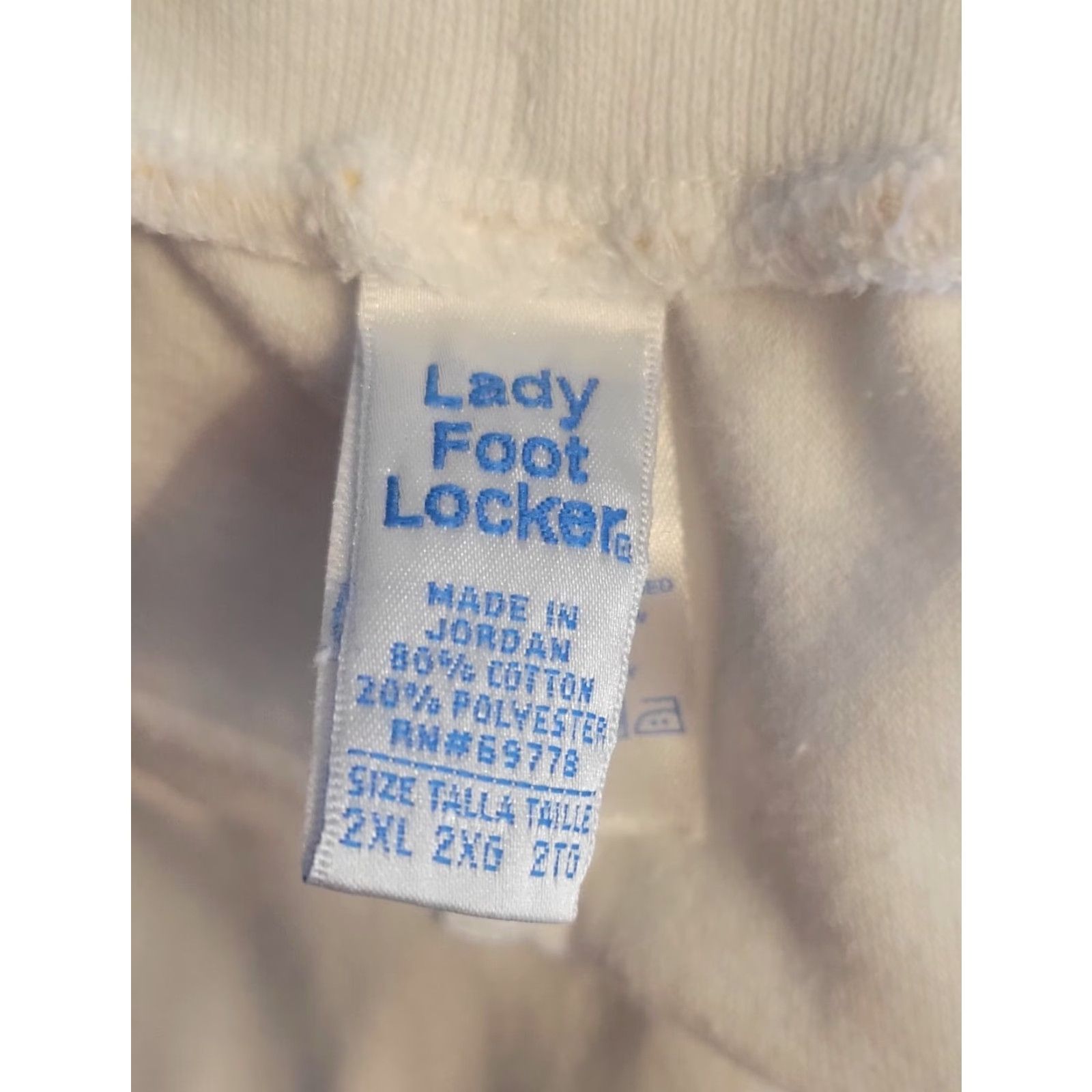 Vintage VINTAGE Lady Foot Locker Crop Terry Pants 2X White 90s Y2K Plus Size Cotton Blend Womens Size 40" / US 18 - 3 Thumbnail