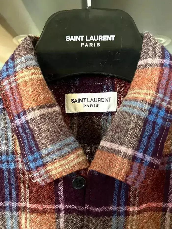 Saint Laurent Paris Saint Laurent Paris Saint Laurent Paris 20AW Plaid Wool Sh Size US L / EU 52-54 / 3 - 5 Thumbnail