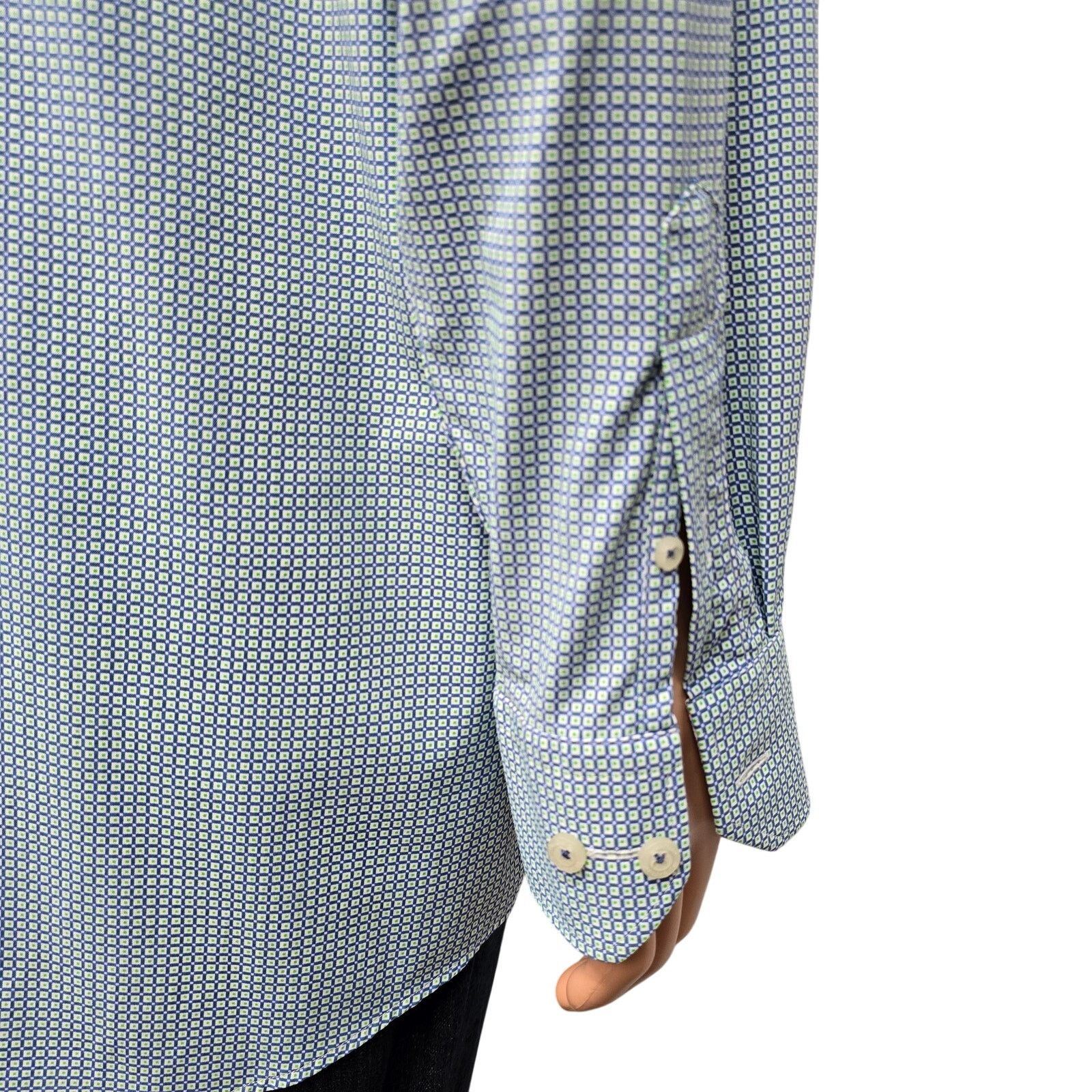 BUGATCHI BUGATCHI Comfort Stretch Shirt 2X Geo Print Floral Flip Cuff Size US XXL / EU 58 / 5 - 8 Thumbnail