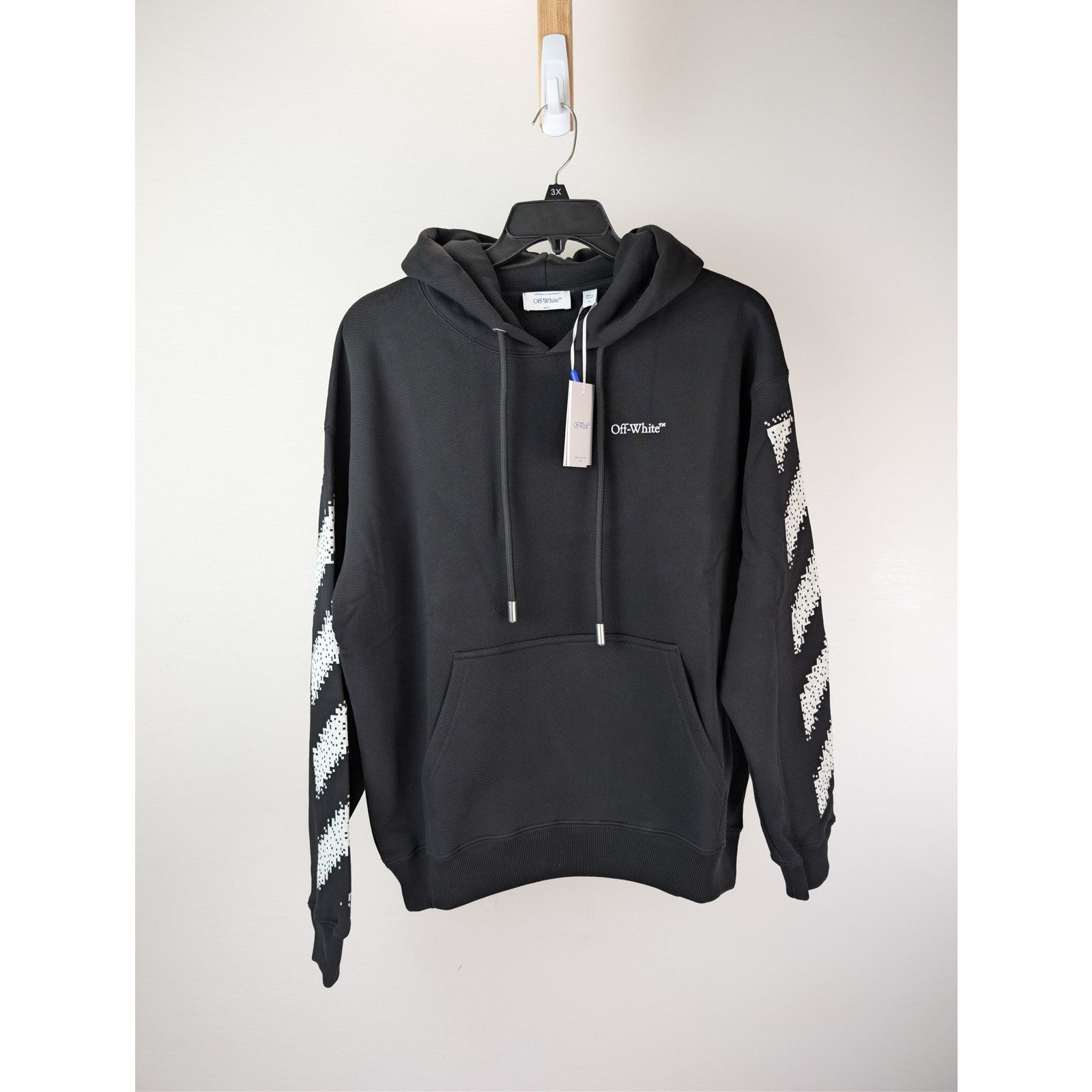 Off-White o1rshd1 Pixel Diag Skate Hoodie in Black/White Size US M / EU 48-50 / 2 - 9 Thumbnail