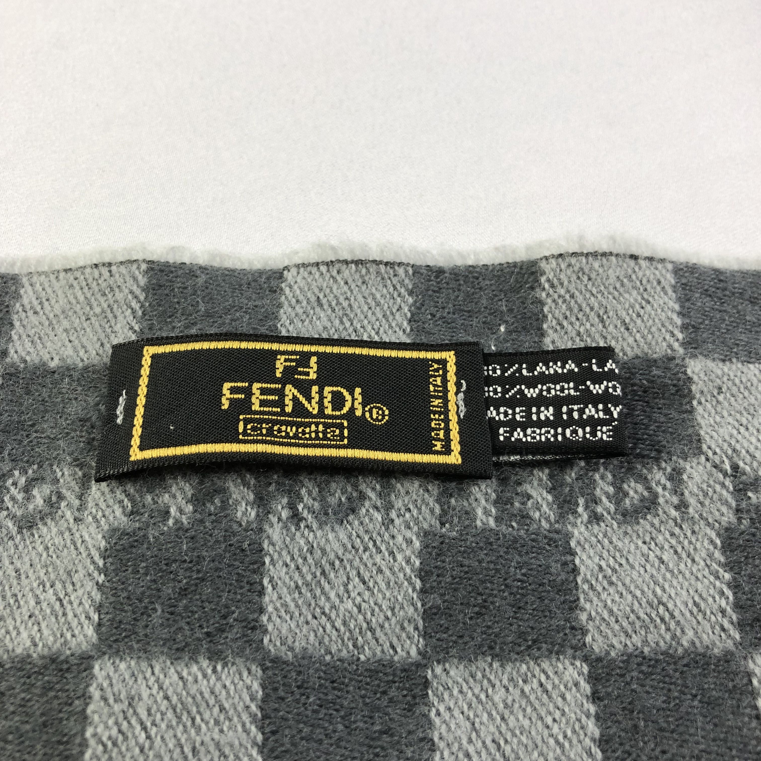 Fendi Fendi Checkered Wool Scarf Muffler V1446 Size ONE SIZE - 5 Thumbnail