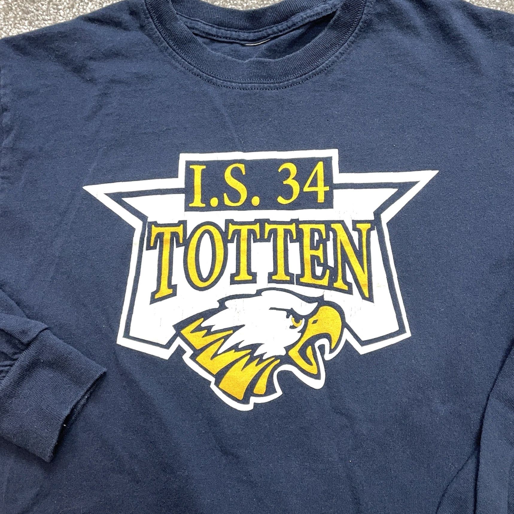 Vintage I.S. Totten Shirt Women’s Medium Blue Long Sleeve Cotton Crew Eagle Logo Tee Size M / US 6-8 / IT 42-44 - 2 Thumbnail