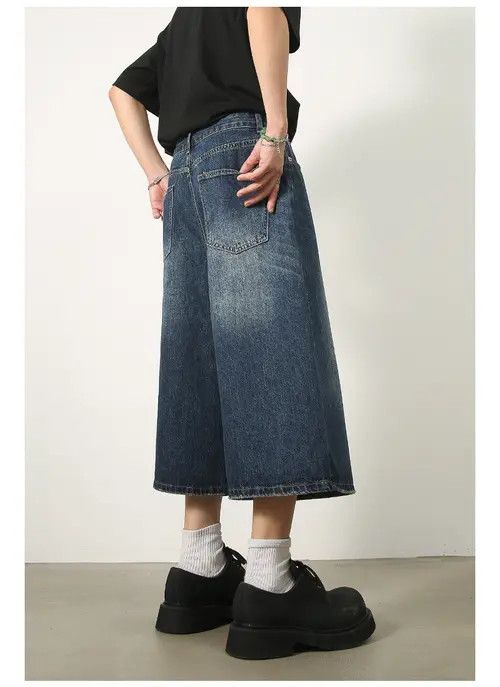 Other Washed vintage distressed cropped straight denim shorts Size US 32 / EU 48 - 5 Thumbnail