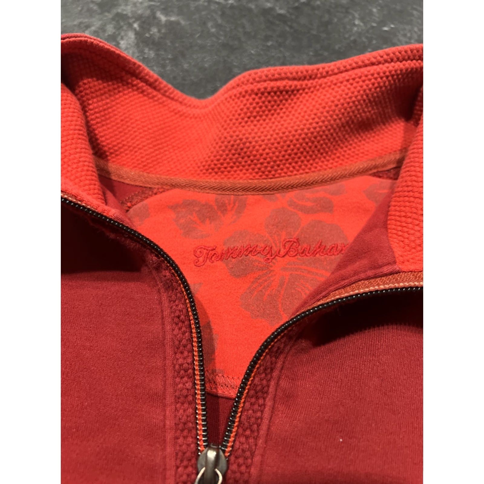 Tommy Bahama Tommy Bahama Sweater Mens 2XL Long Sleeve Red Fleece 1/4 Zip Mock Neck Pockets Pullover Size US XXL / EU 58 / 5 - 5 Thumbnail