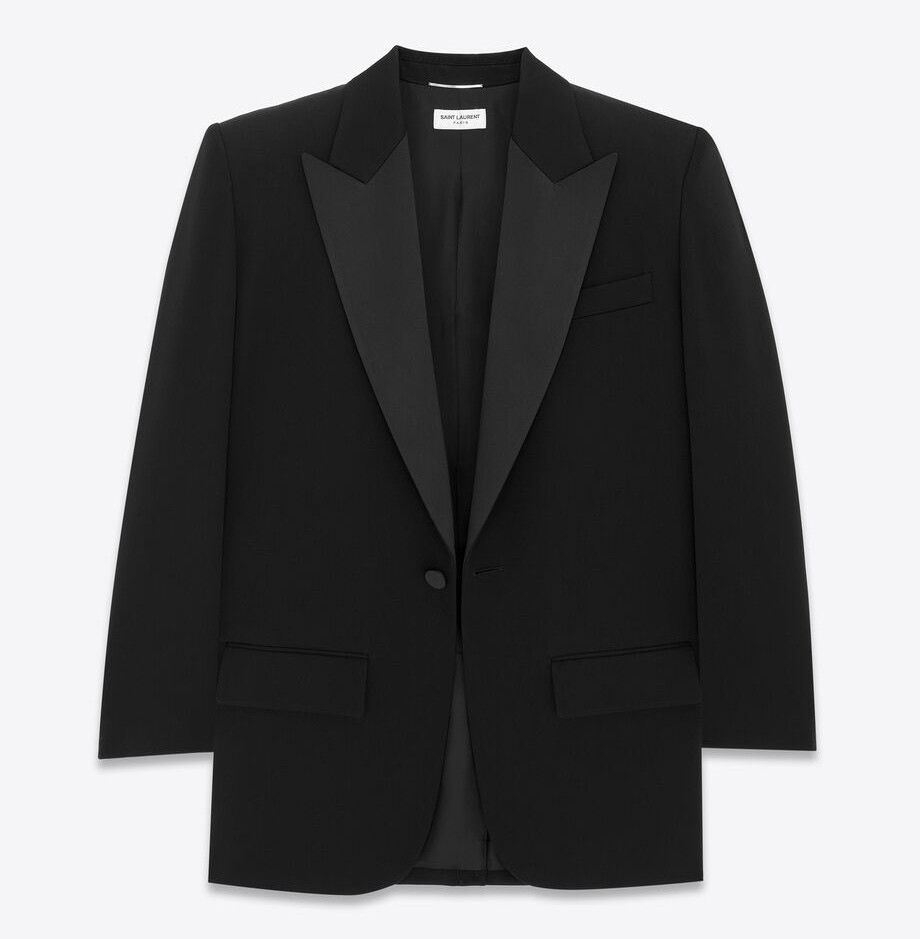 Saint Laurent Paris o1s1wg110326 782771 Oversized Tuxedo Jacket Grain De Poudre Size US S / EU 44-46 / 1 - 2 Thumbnail