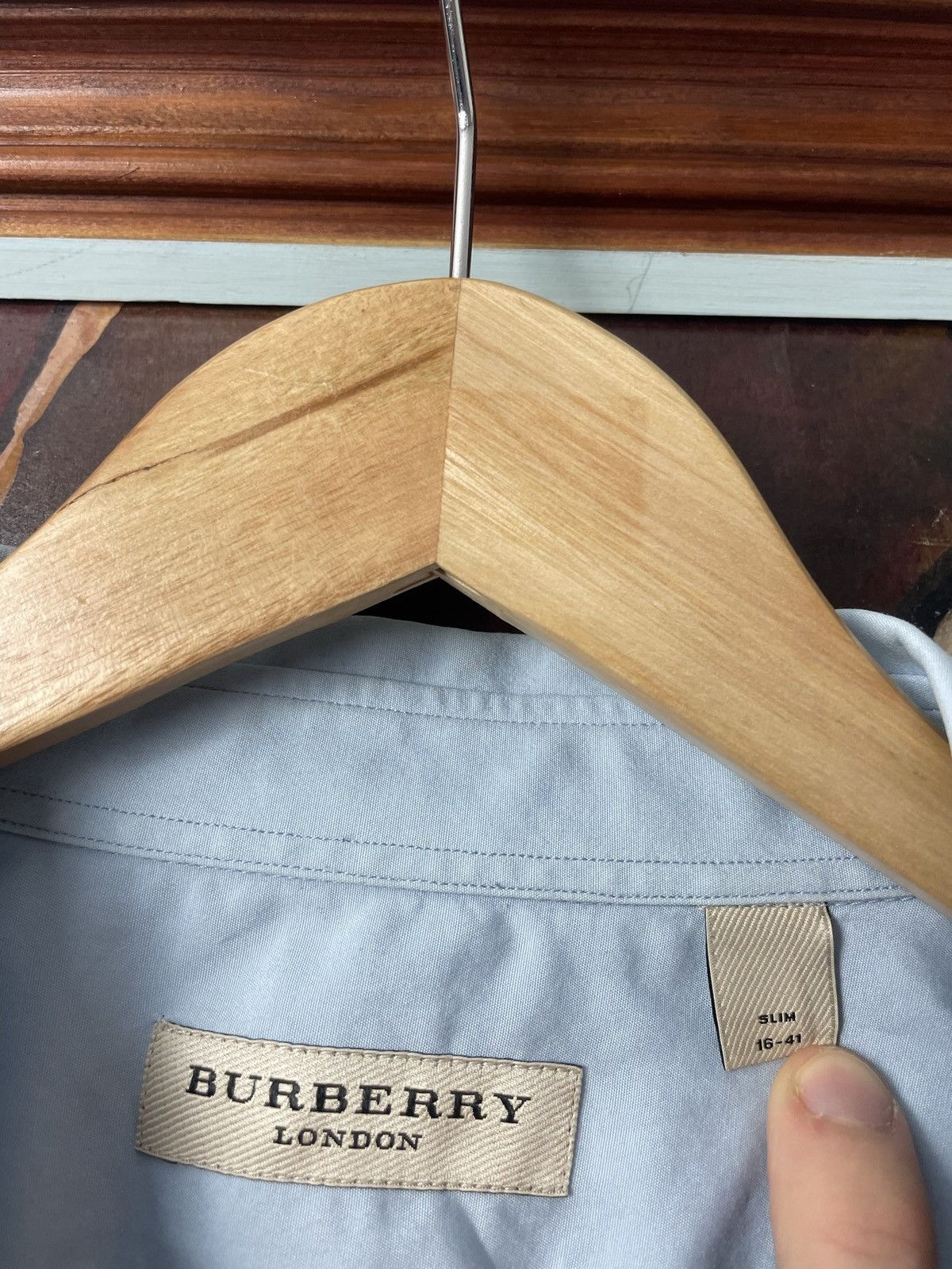 Burberry Burberry Button Up Casual Shirt Blue Luxury Designer Size US M / EU 48-50 / 2 - 3 Thumbnail