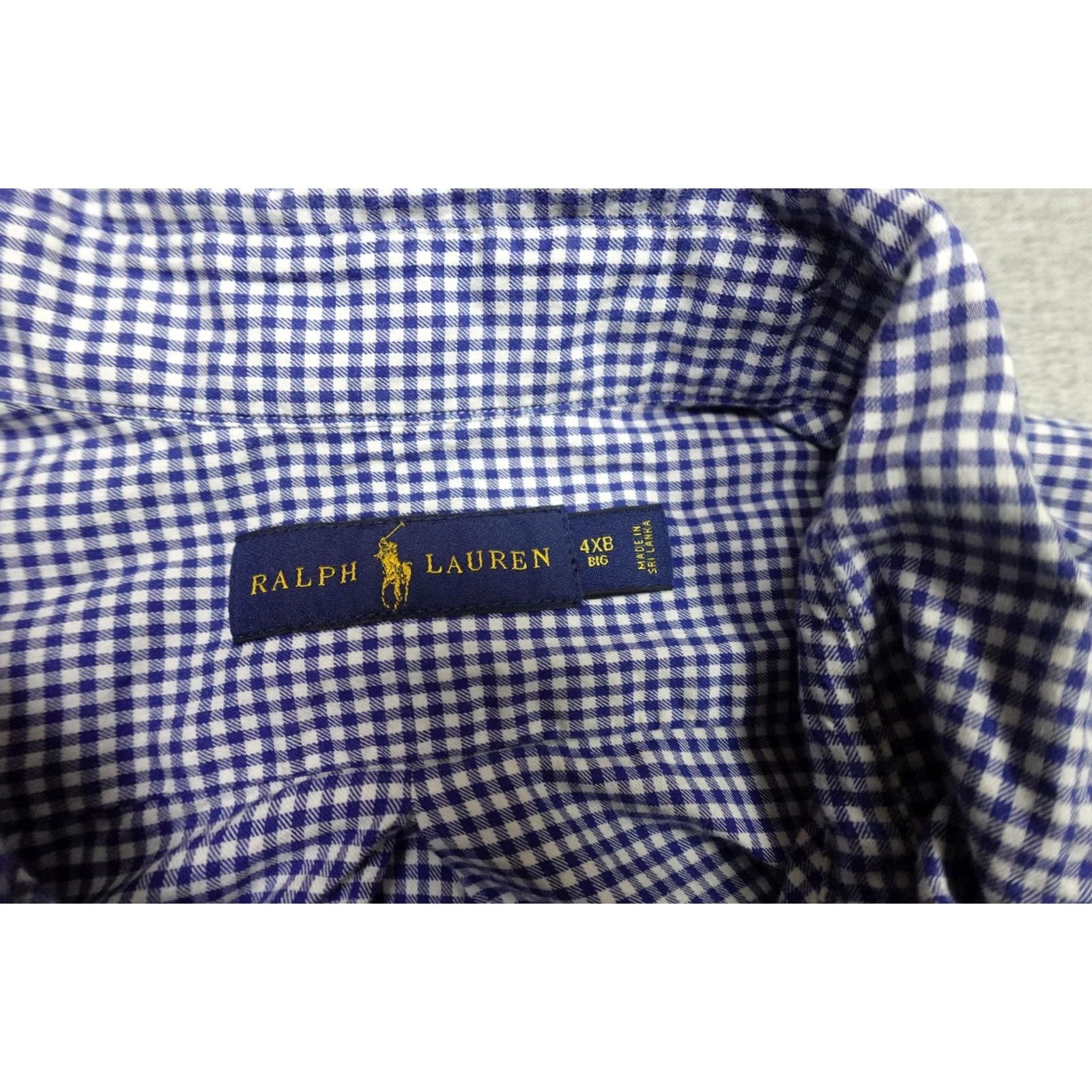 Ralph Lauren Ralph Lauren Dress Shirt Mens 4XB Blue Check Long Sleeve Button-Down Casual Size US XXL / EU 58 / 5 - 2 Thumbnail