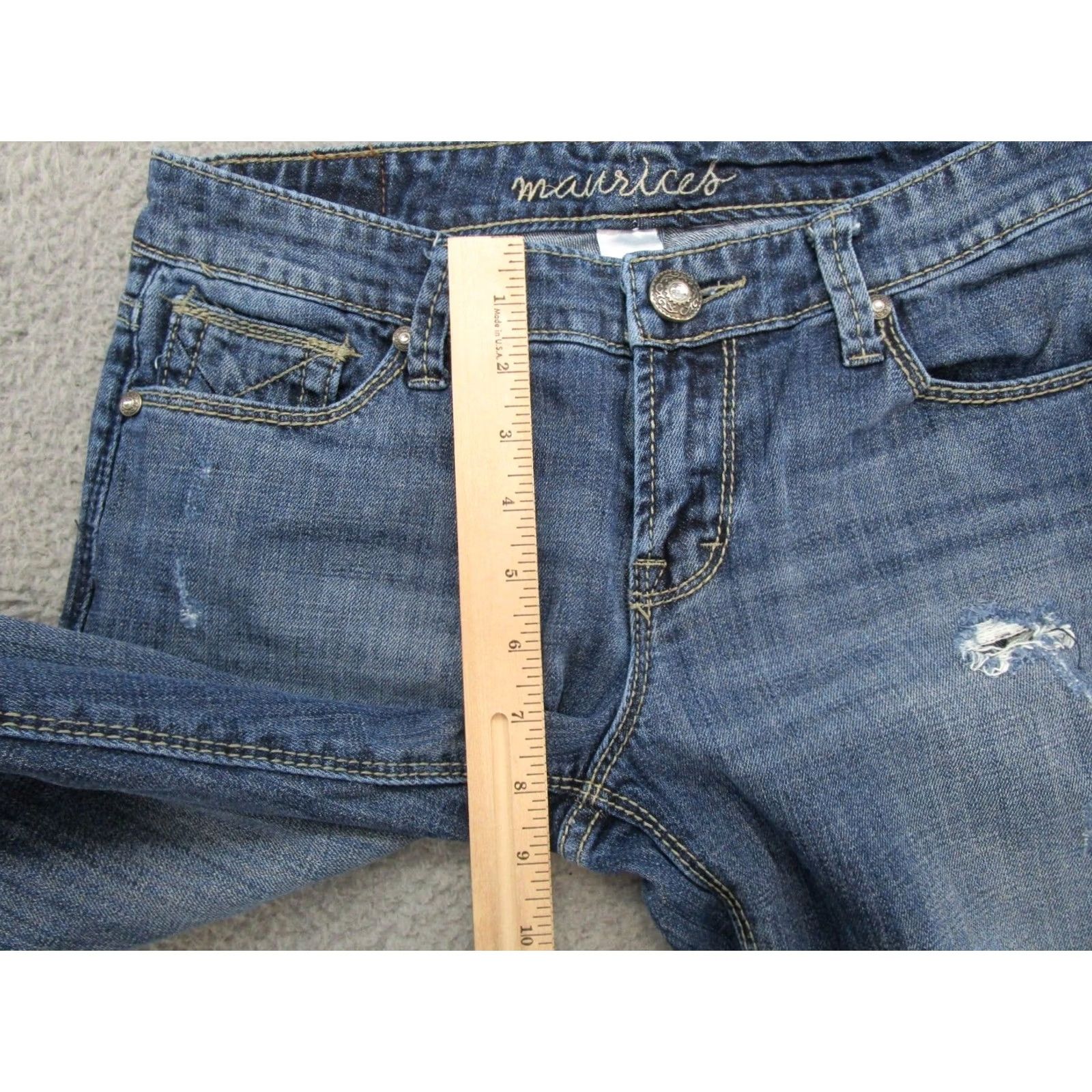 Vintage Maurices Women's Jeans Blue Stretch Denim Cotton Blend Size 6 Straight Pants Mens Womens Size 28" / US 6 / IT 42 - 5 Thumbnail