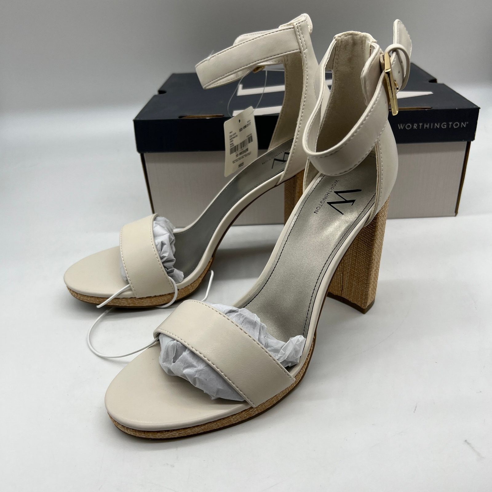 Other Worthington Womens Lynch Heeled Sandals Ivory Size US 10 / IT 40 - 6 Thumbnail