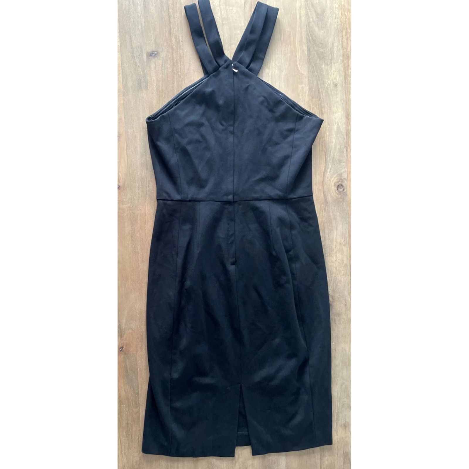 Vintage Cynthia Steffe Sheath Dress Womens Size 6 Black Halter Sleeveless Cocktail NWT Size M / US 6-8 / IT 42-44 - 2 Thumbnail