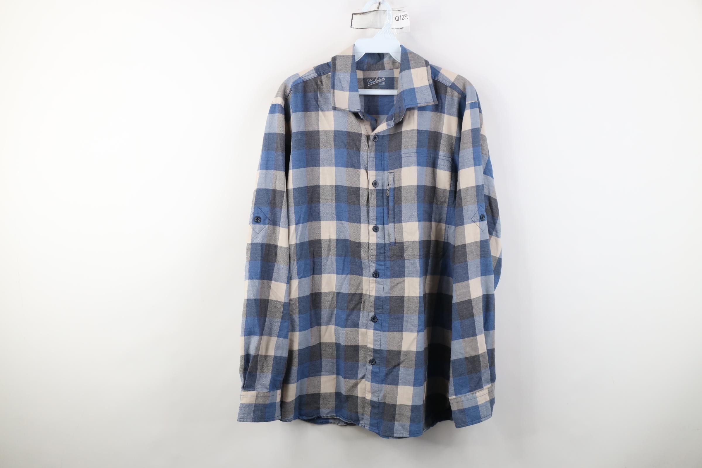 Woolrich Woolen Mills Vintage Y2K Woolrich Collared Button Shirt Blue Plaid Size US M / EU 48-50 / 2 - 1 Thumbnail