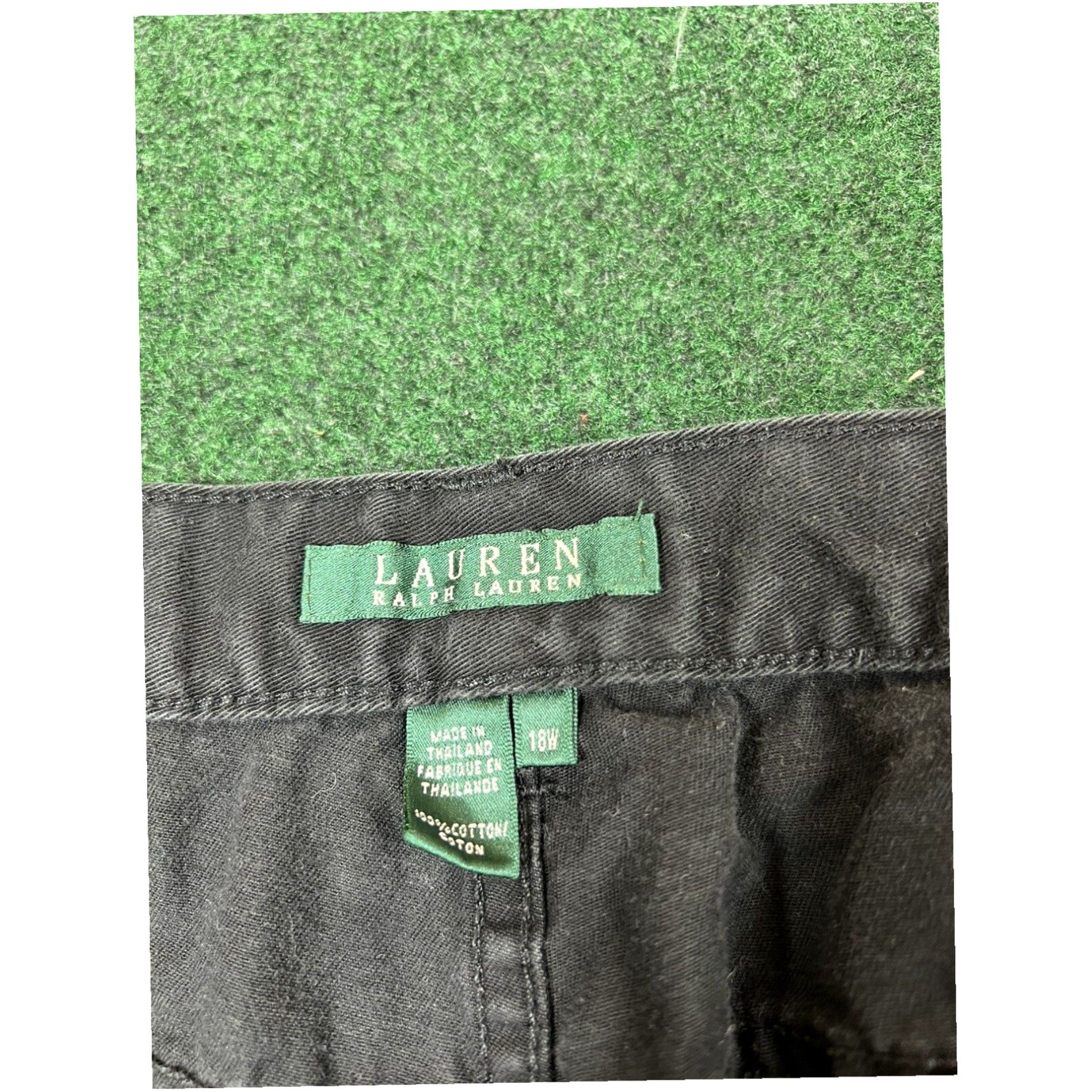 Ralph Lauren RALPH LAUREN Womens Capri Pants Trousers 18W W39 L20 Black Cotton Size 40" / US 18 - 4 Thumbnail