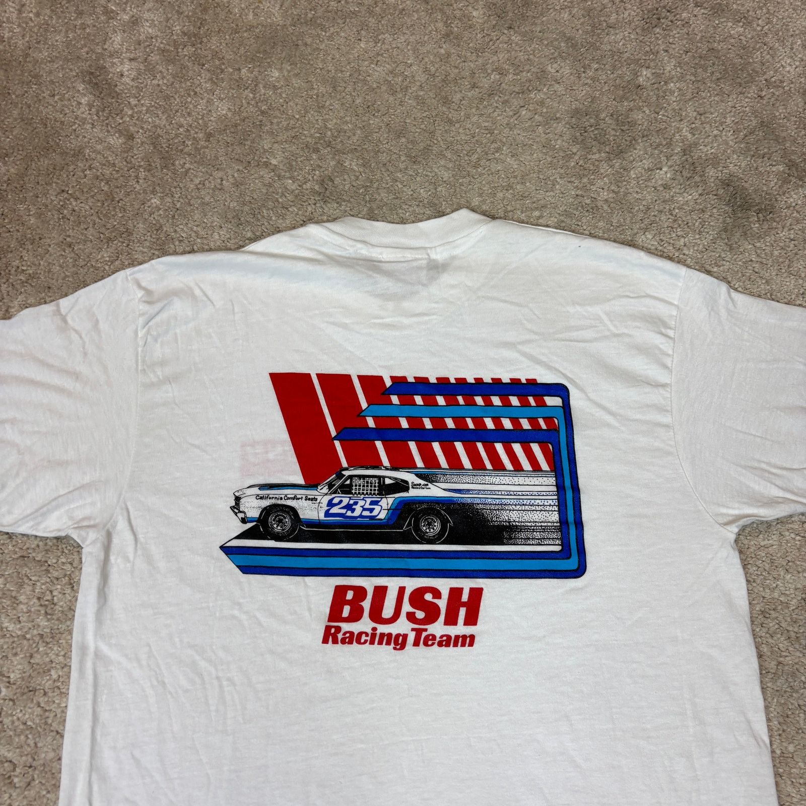 Hanes Vintage 80s Bush Racing Team Single Stitch Shirt Men's XL Size US XL / EU 56 / 4 - 2 Thumbnail