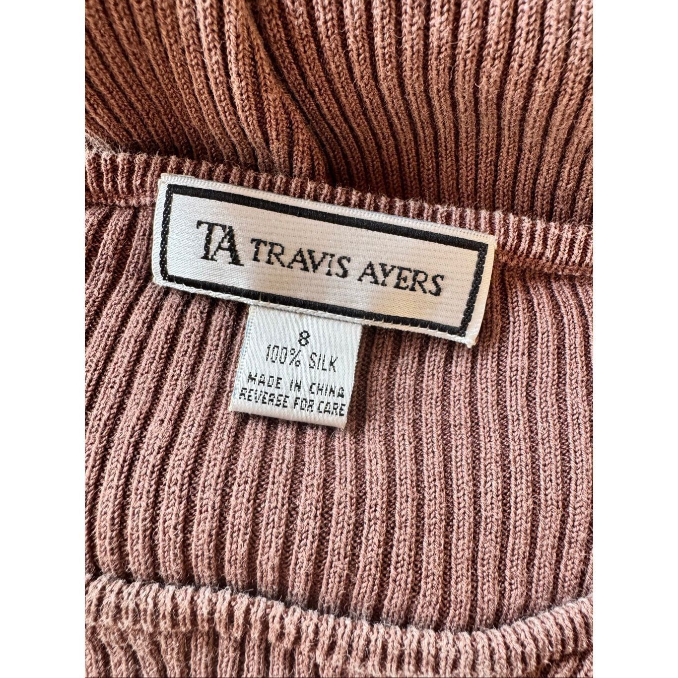 Other Vintage Travis Ayers 100% Silk Ribbed Top – Size 8 Size M / US 6-8 / IT 42-44 - 4 Thumbnail