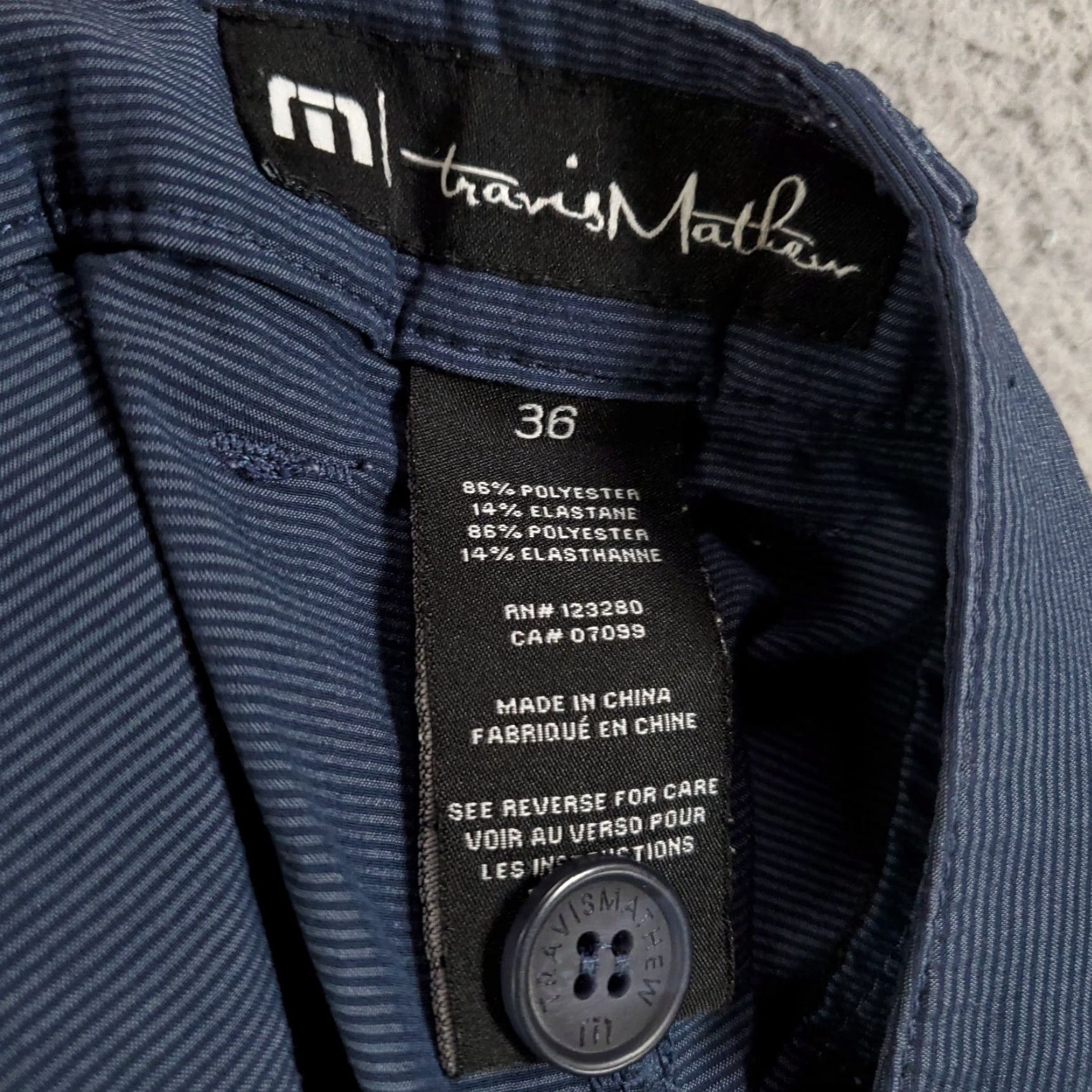 TravisMathew Travis Mathew Shorts Mens 36 Blue Bermuda Stretch Striped Casual Golf Pants Slim Fit? Size US 36 / EU 52 - 7 Thumbnail