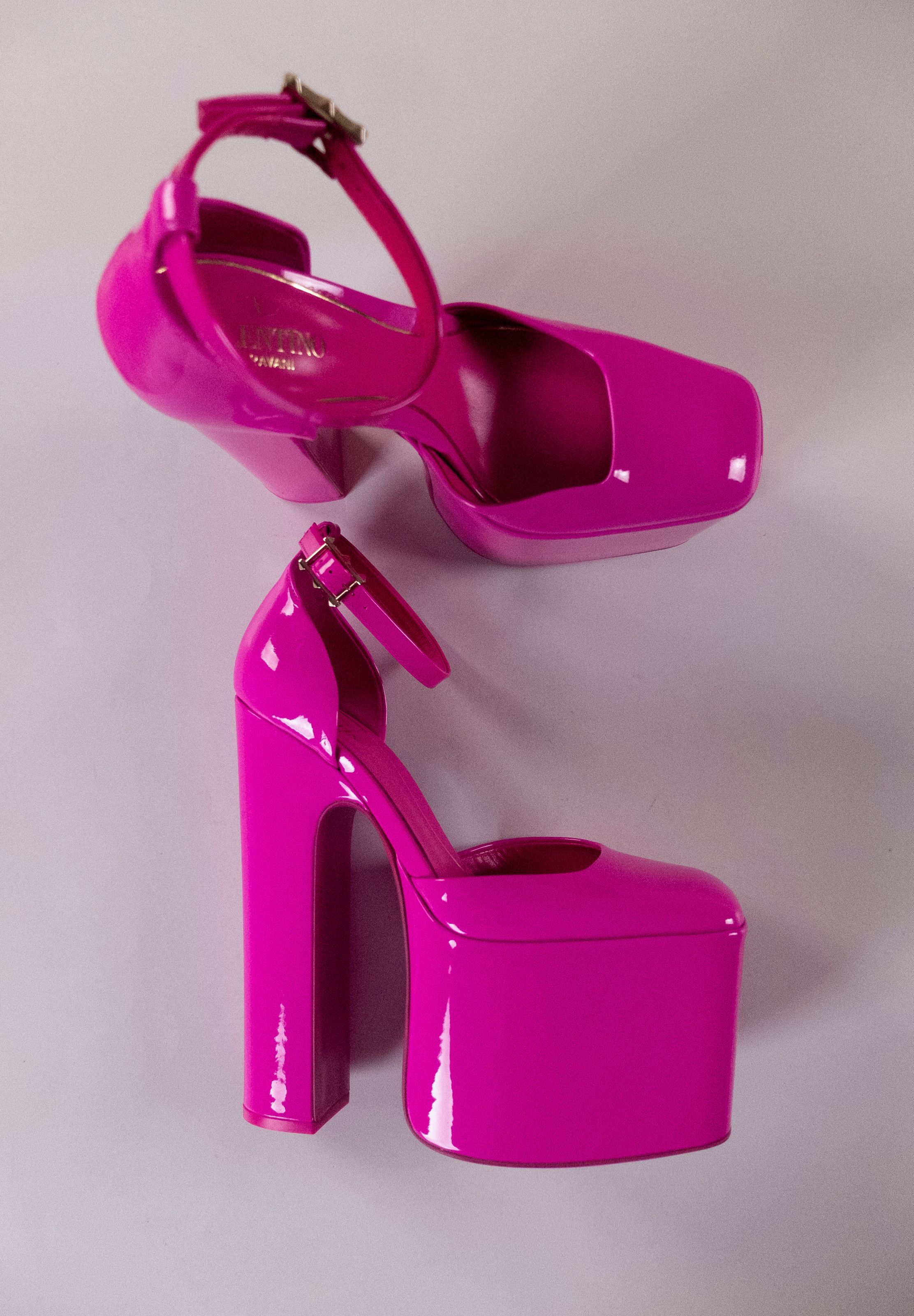 Valentino VALENTINO Discobox pink patent leather platform pumps 7 37 Size US 7 / IT 37 - 3 Thumbnail