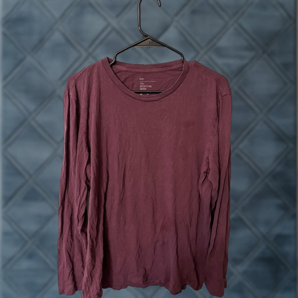 Gap VINTAGE Gap Men's T-Shirt Short Sleeve Crew Neck Large Maroon Basic Tee Cotton 90s Mens Size US L / EU 52-54 / 3 - 1 Thumbnail