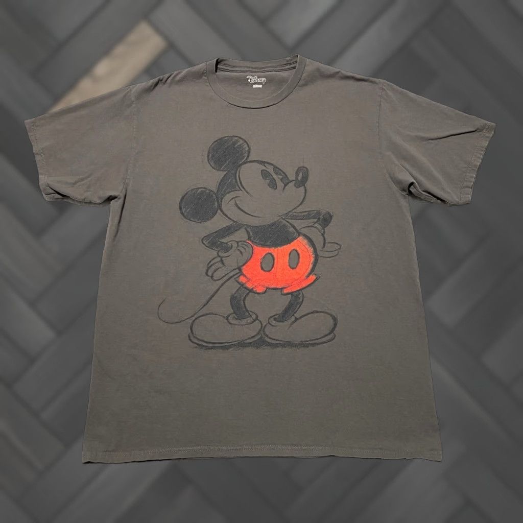 Disney Disney Mickey Mouse Sketch Graphic T-Shirt Mens Charcoal Gray Short Sleeve Tee Shirt Size US L / EU 52-54 / 3 - 1 Thumbnail