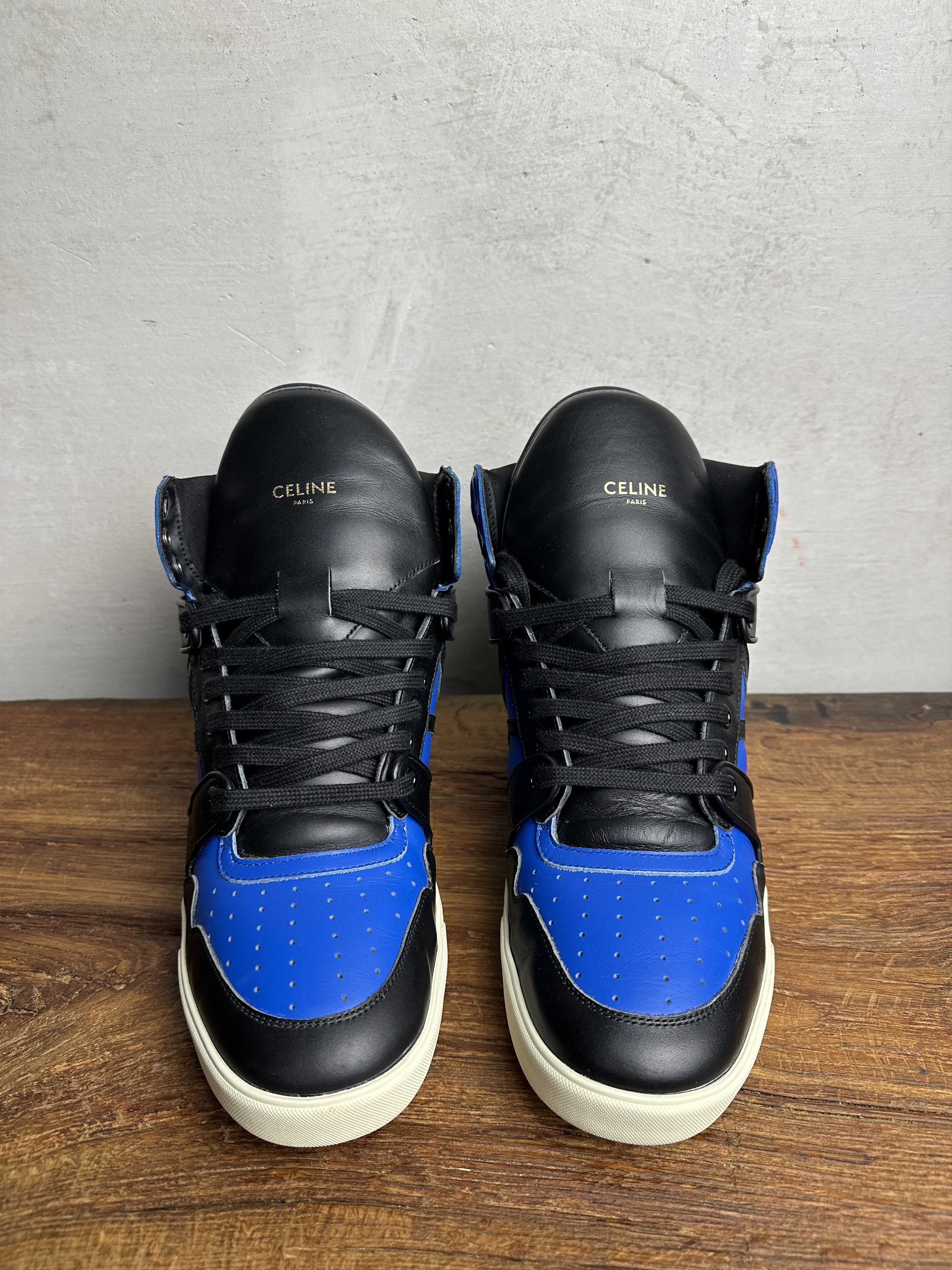 Celine Celine Celine Break Logo Leather Sneakers in Black Blue Size US 9 / EU 42 - 6 Thumbnail