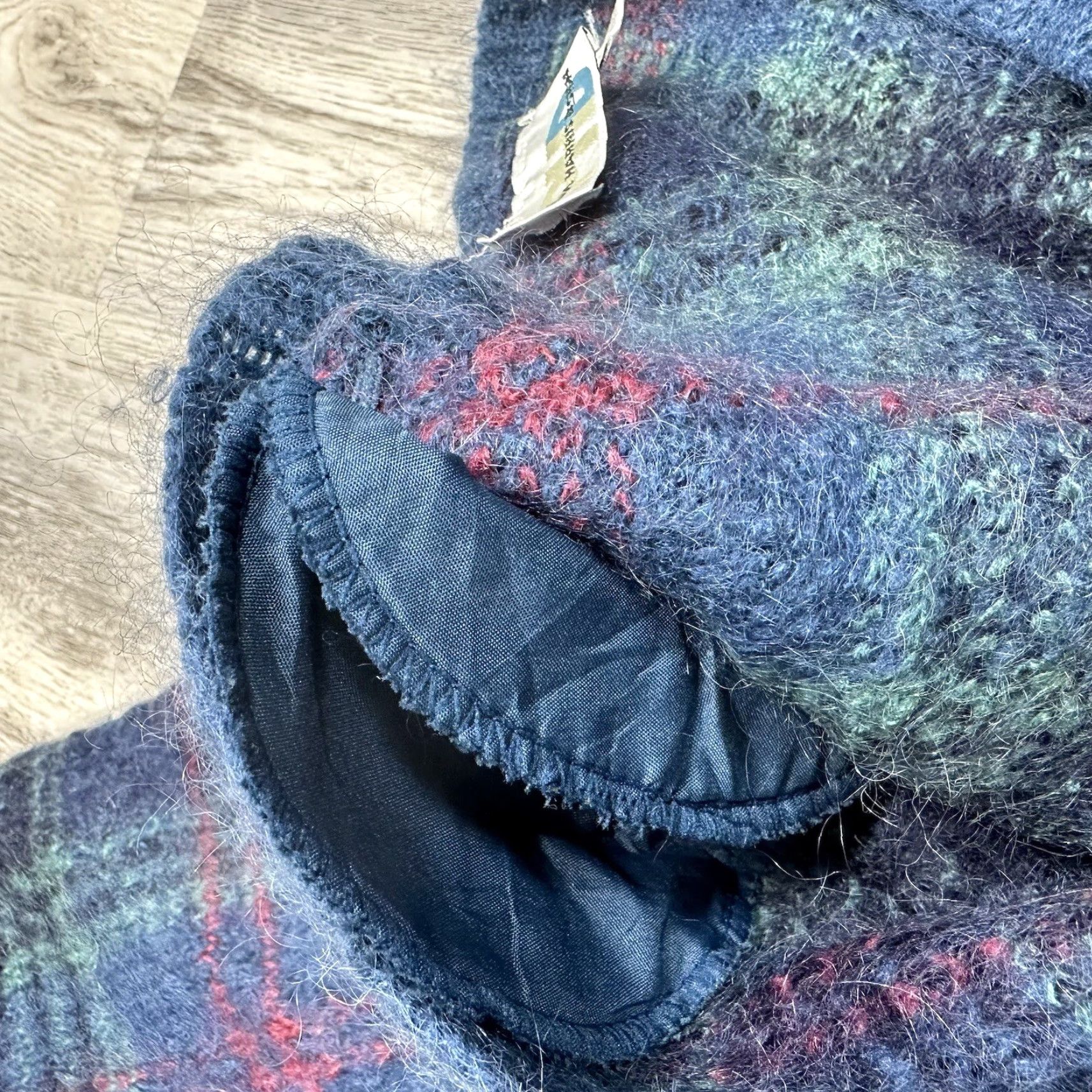 Vintage Paul Harris Design Sweater Cardigan Womens L Long Sleeve Button Mohair Knit Blue Green Vintage Winter Slim Size L / US 10 / IT 46 - 6 Thumbnail