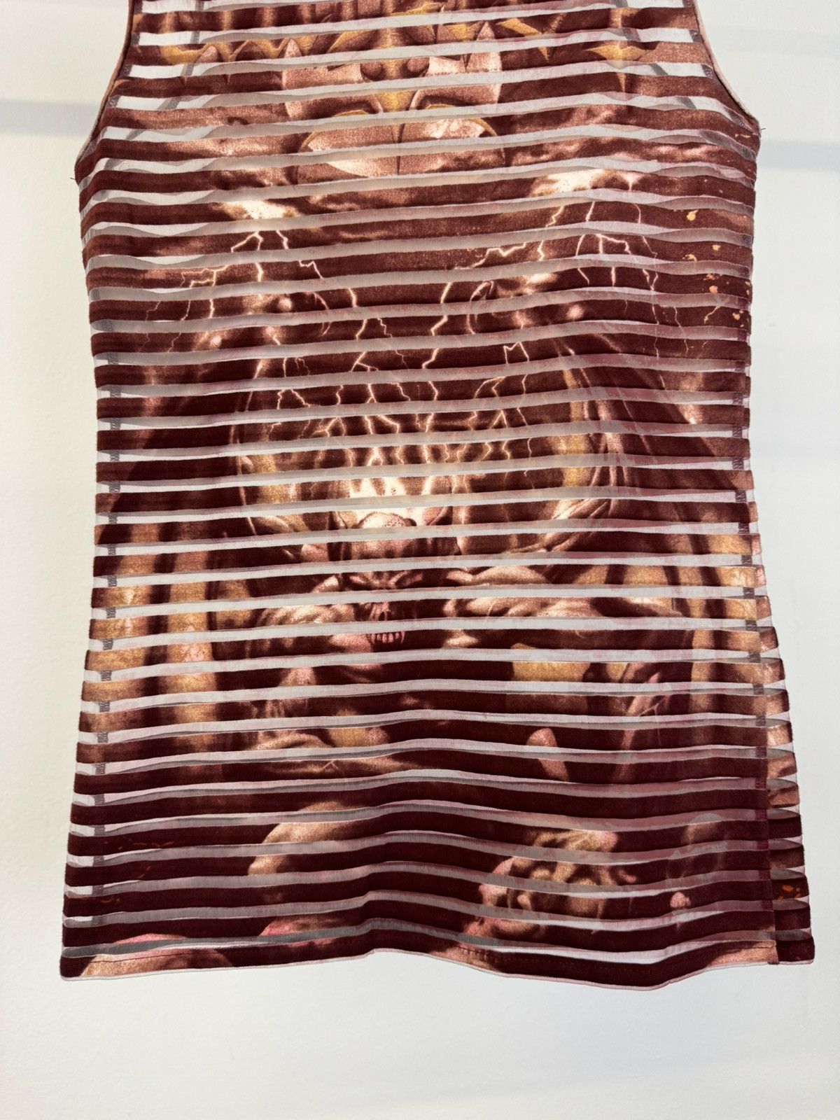 Jean Paul Gaultier 2001 Satan tank top demon archive tee mesh stripe shirt Size S / US 4 / IT 40 - 3 Thumbnail