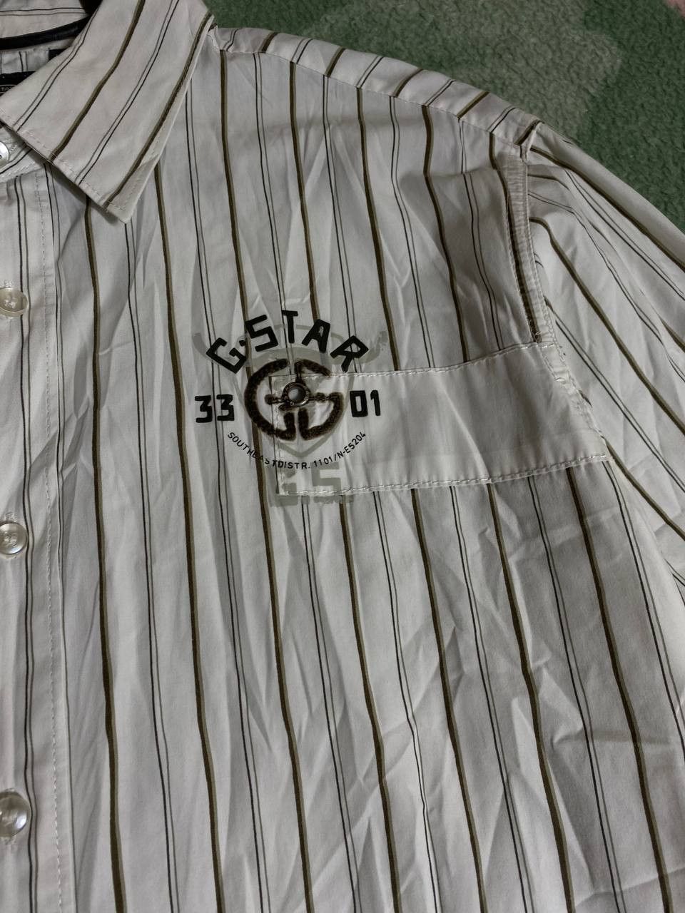 G-Star × Vintage G-STAR RAW VINTAGE Y2K BIG LOGO STRIPED BUTTON UP SHIRT Size US L / EU 52-54 / 3 - 10 Thumbnail