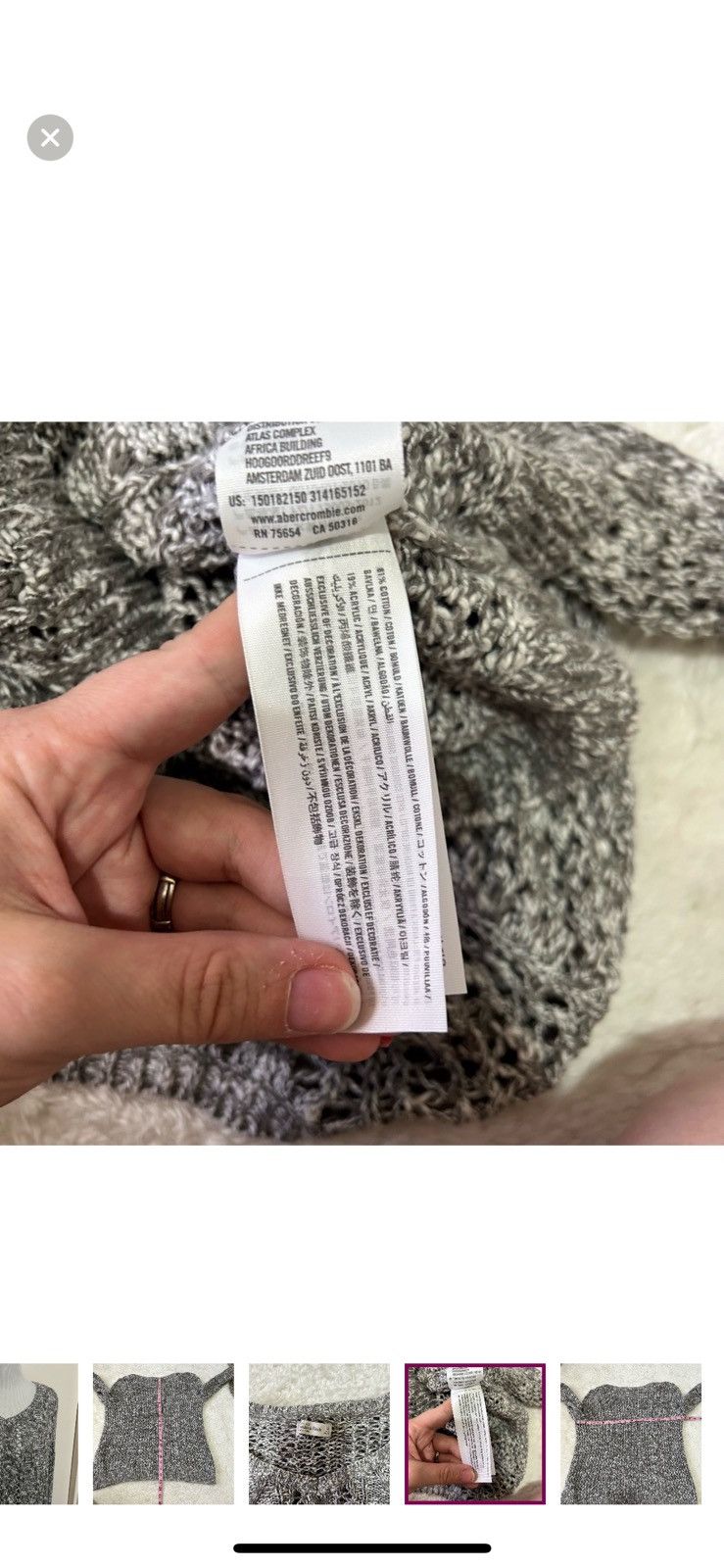 Abercrombie & Fitch Abercrombie and fitch XS grey open knit sweater Size XS / US 0-2 / IT 36-38 - 5 Thumbnail