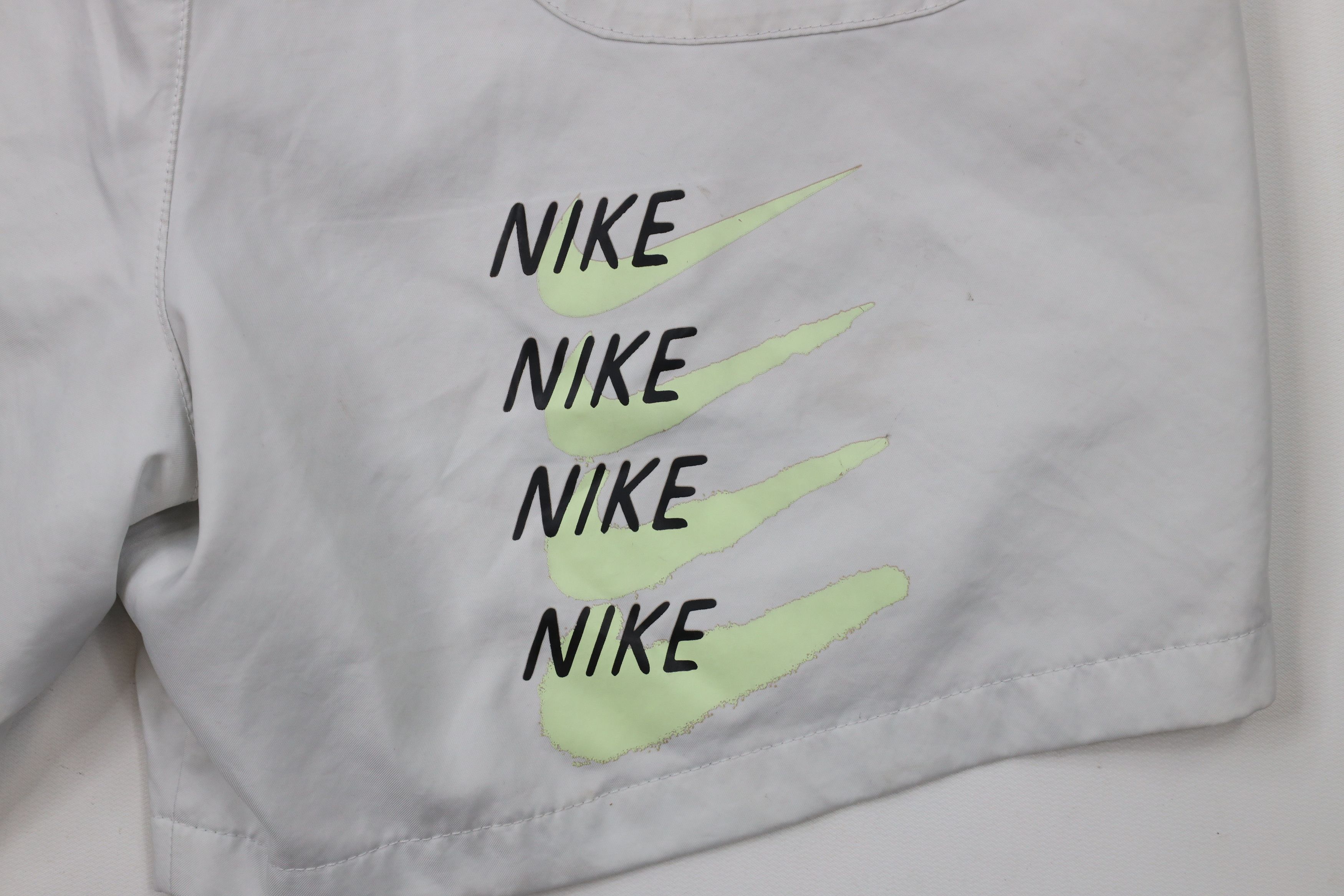 Nike × Vintage Nike Spell Out Big Logo Lined Woven Festival Shorts Gray Size US 32 / EU 48 - 16 Thumbnail