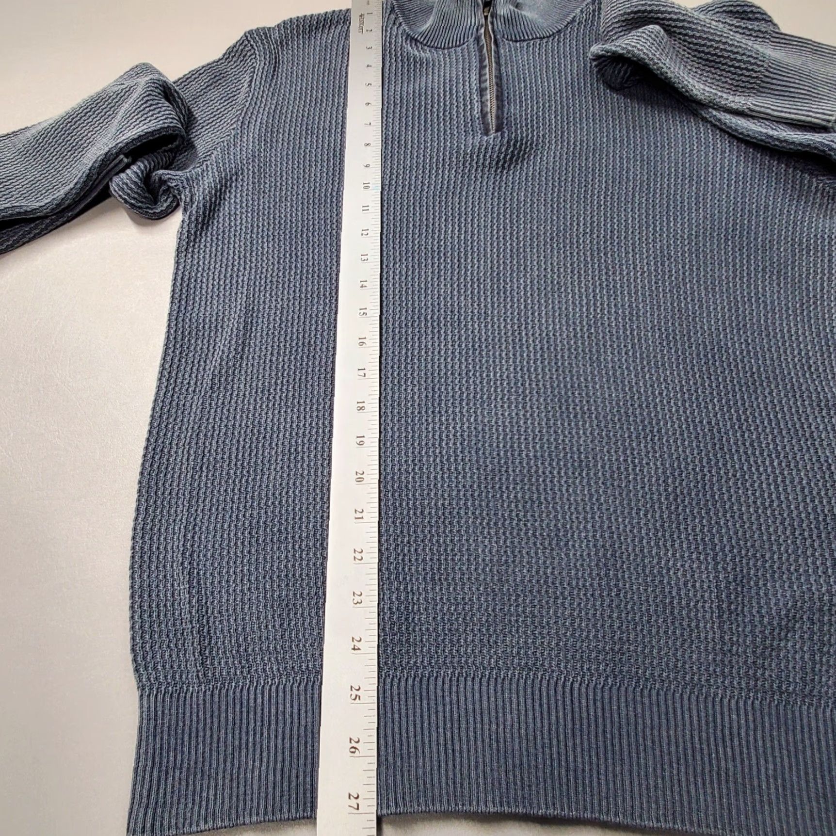 Vintage California CO Mens Faded Navy Blue Ribbed Long Sleeve 1/4 Zip Sweater Size S Size US S / EU 44-46 / 1 - 5 Thumbnail