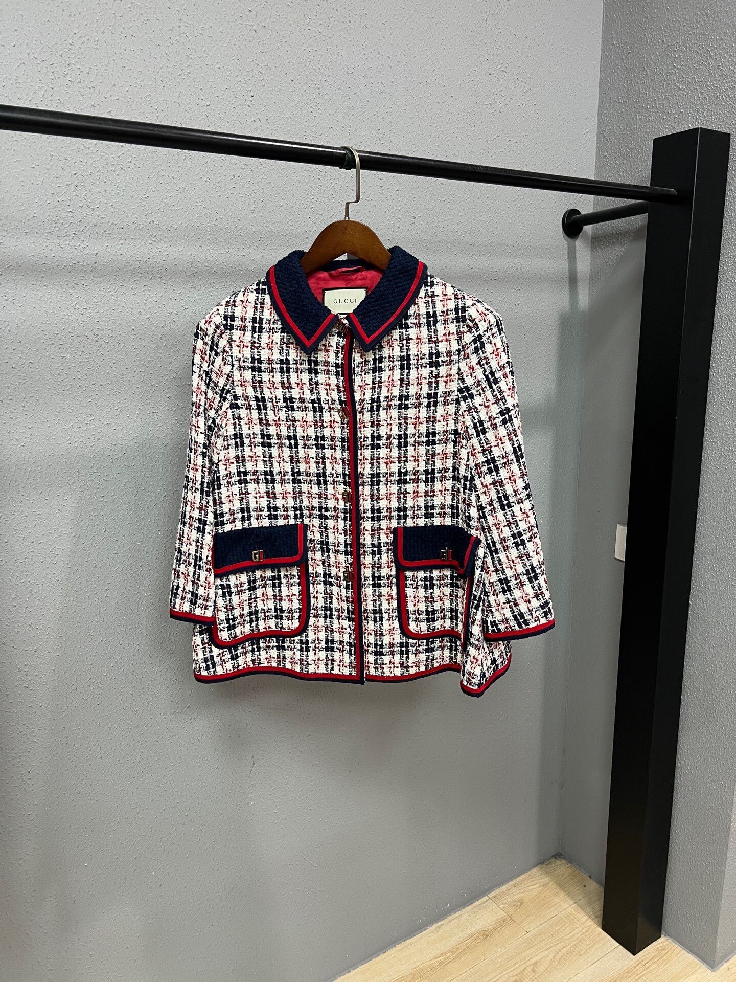Gucci gucci color-blocked plaid wool coat Size M / US 6-8 / IT 42-44 - 1 Thumbnail